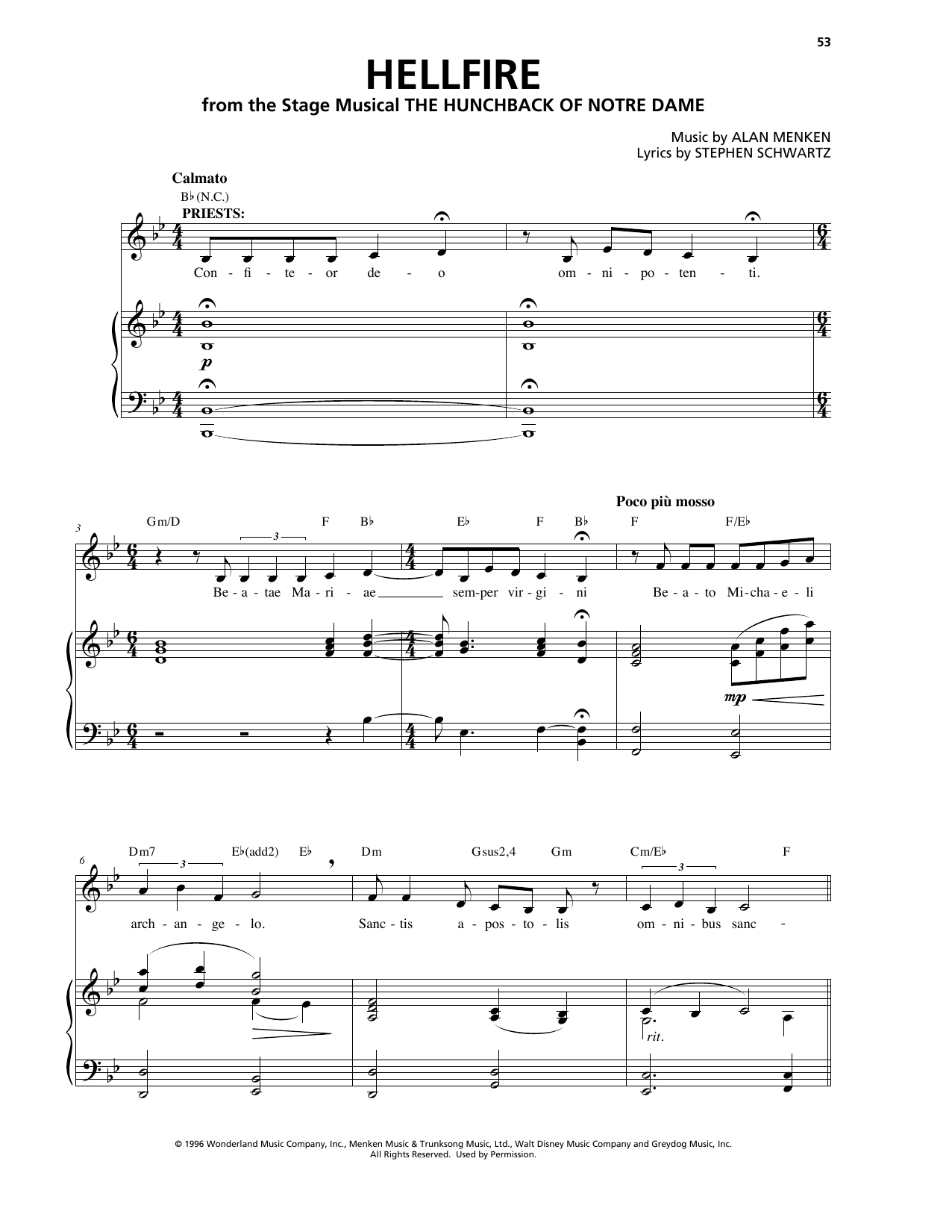 Download Alan Menken Hellfire Sheet Music and learn how to play Piano & Vocal PDF digital score in minutes