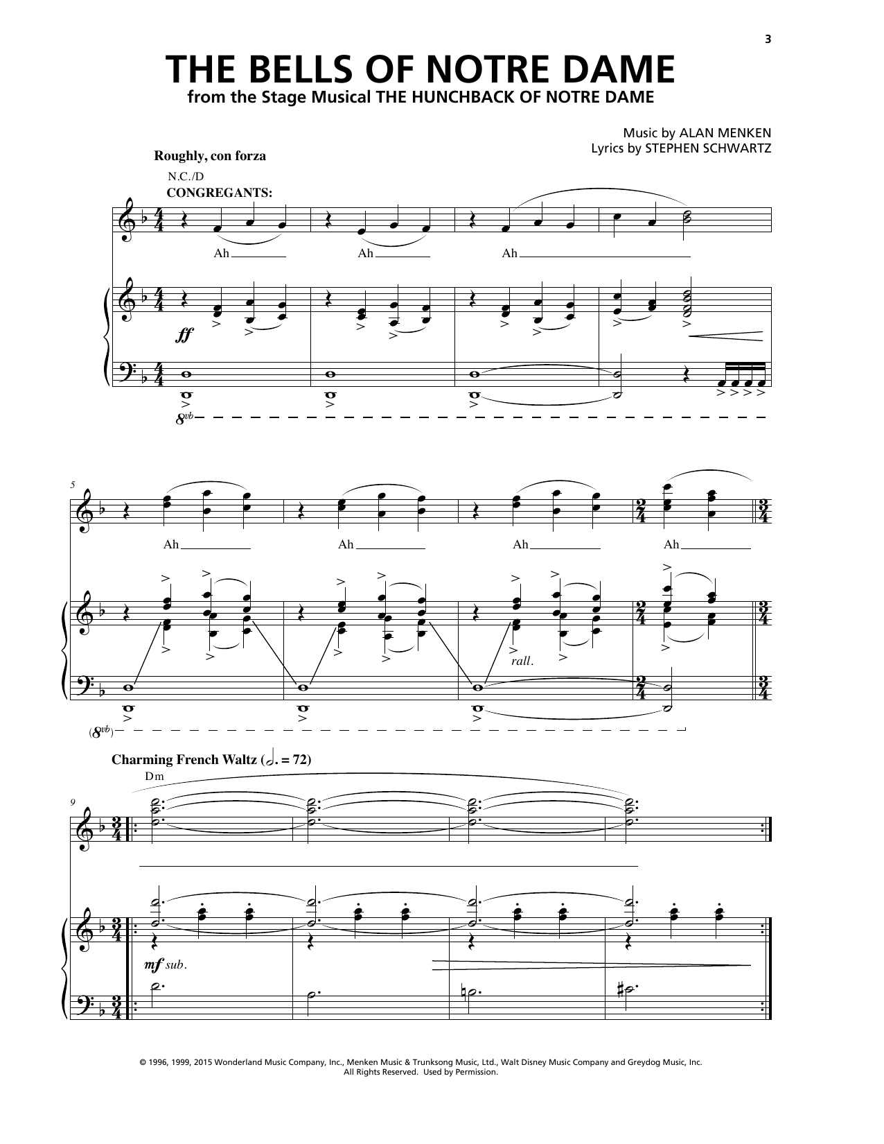 Download Alan Menken The Bells Of Notre Dame Sheet Music and learn how to play Piano & Vocal PDF digital score in minutes