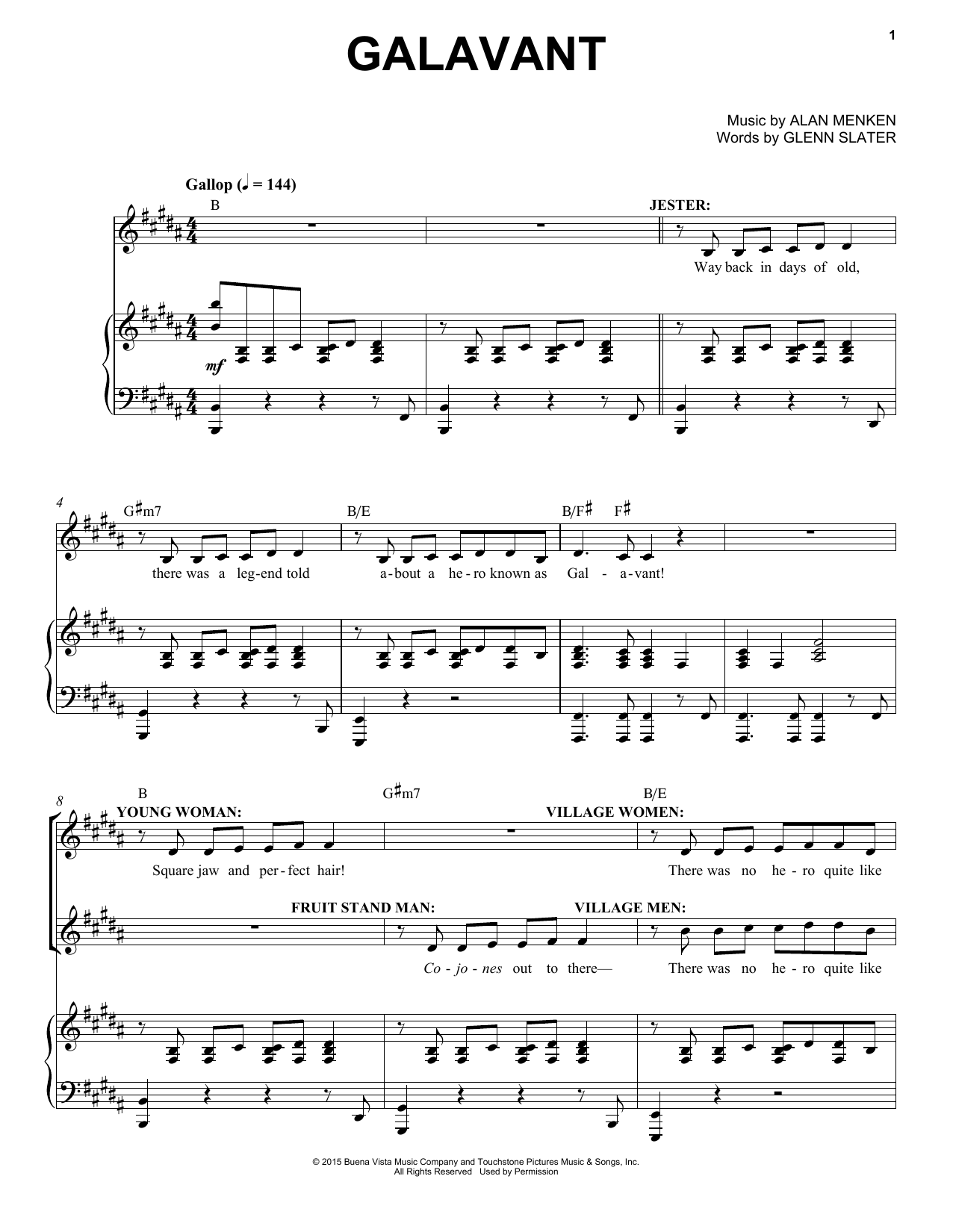 Download Alan Menken Galavant Sheet Music and learn how to play Piano & Vocal PDF digital score in minutes