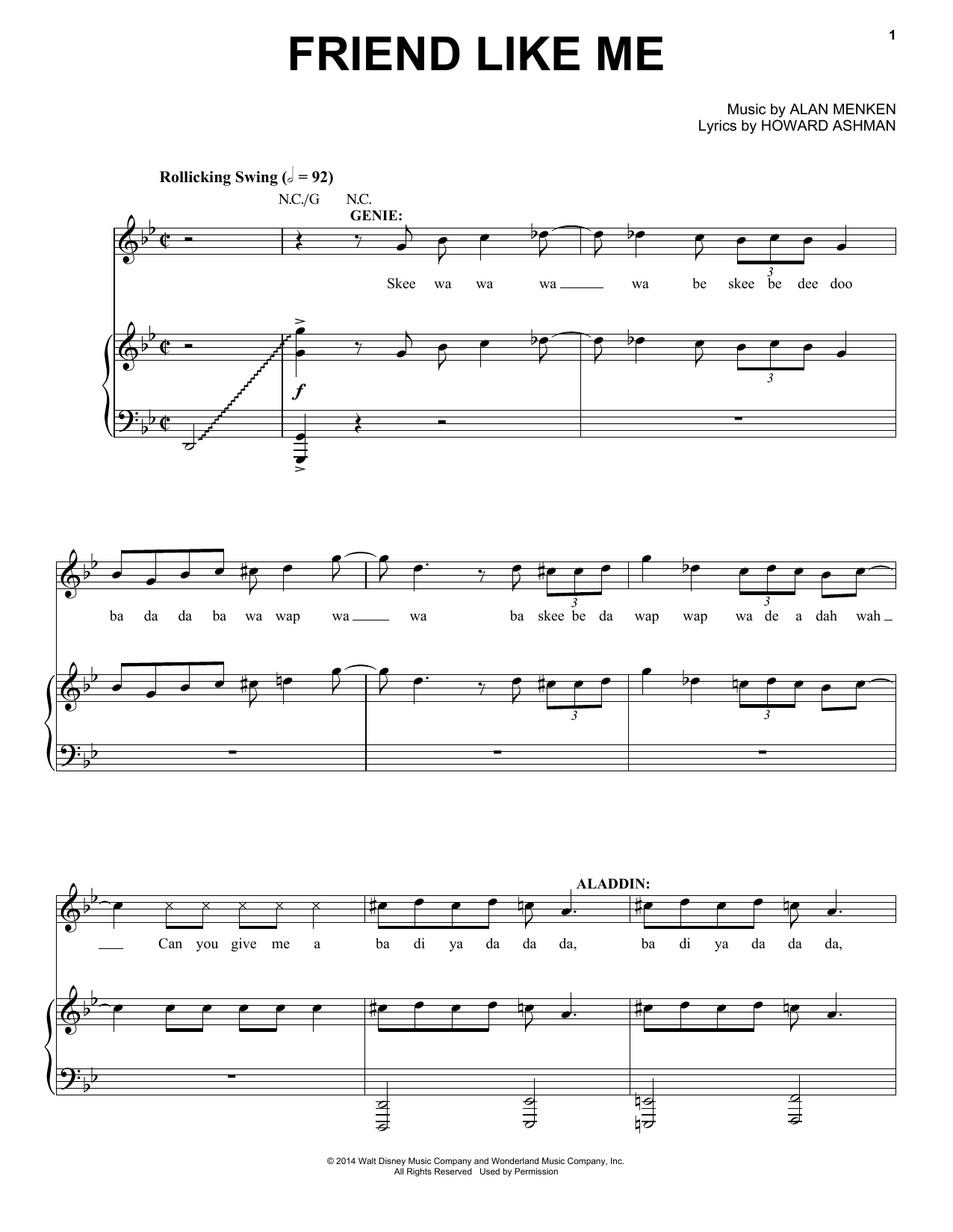 Download Alan Menken Friend Like Me (Stageplay Version) Sheet Music and learn how to play French Horn PDF digital score in minutes