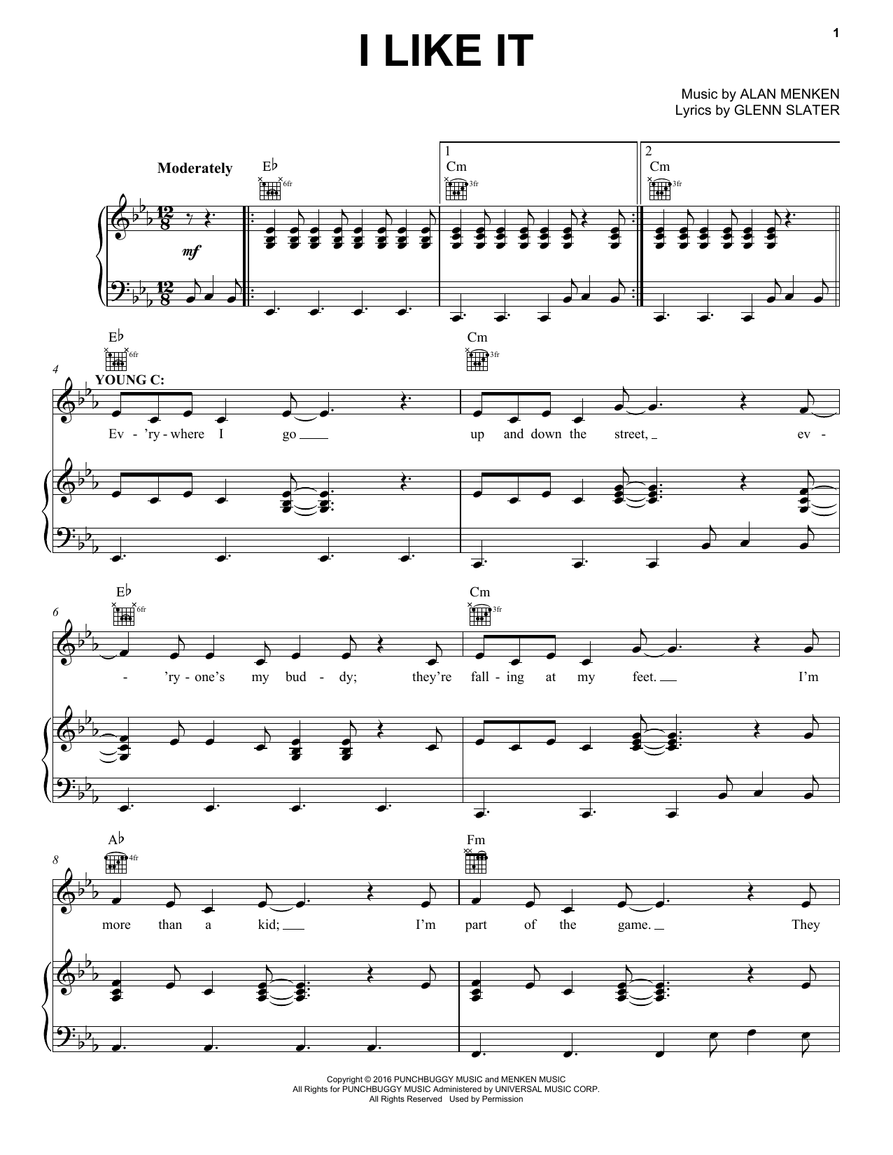 Download Alan Menken I Like It Sheet Music and learn how to play Piano, Vocal & Guitar (Right-Hand Melody) PDF digital score in minutes