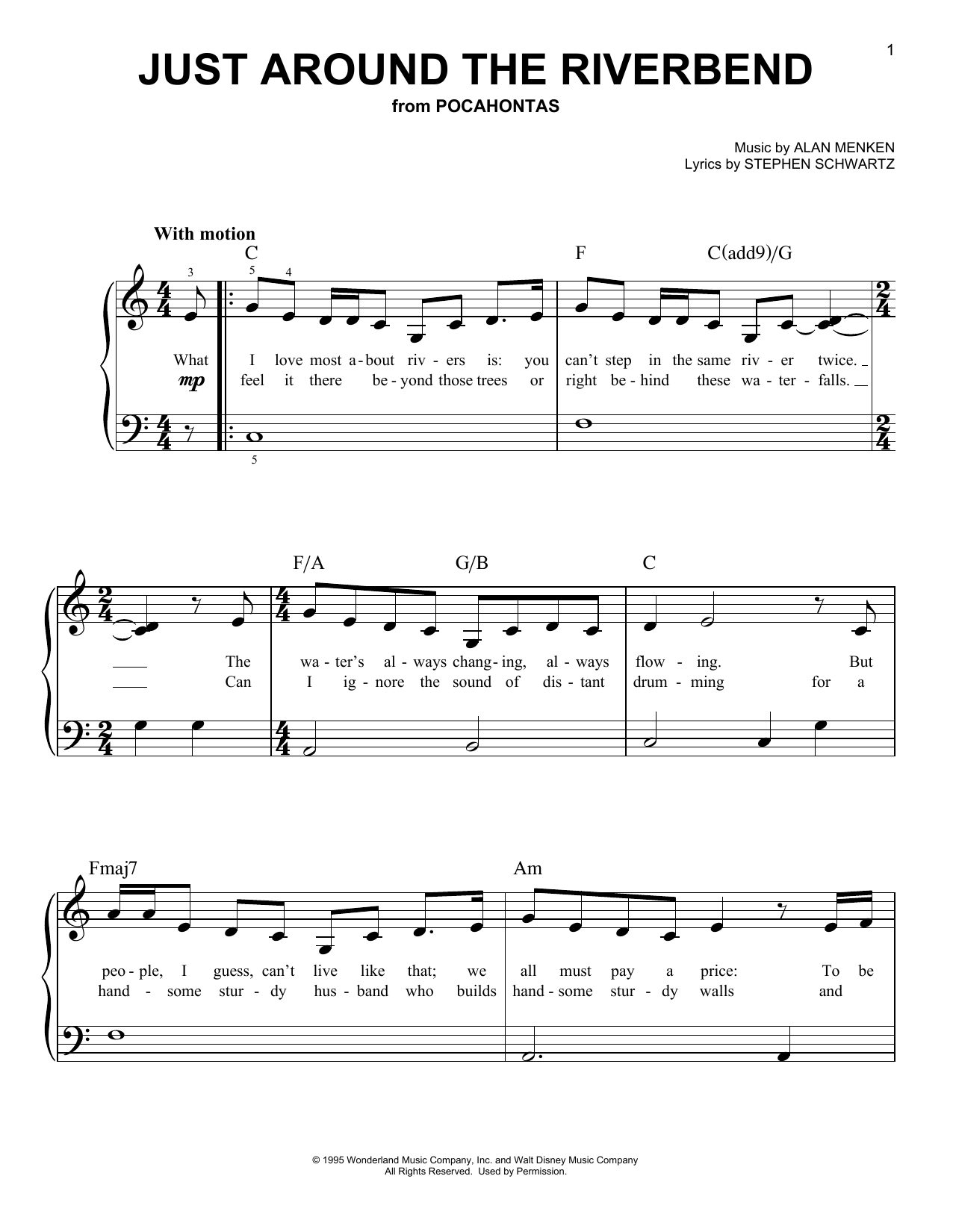 Download Alan Menken Just Around The Riverbend (from Pocahontas) Sheet Music and learn how to play Flute Duet PDF digital score in minutes
