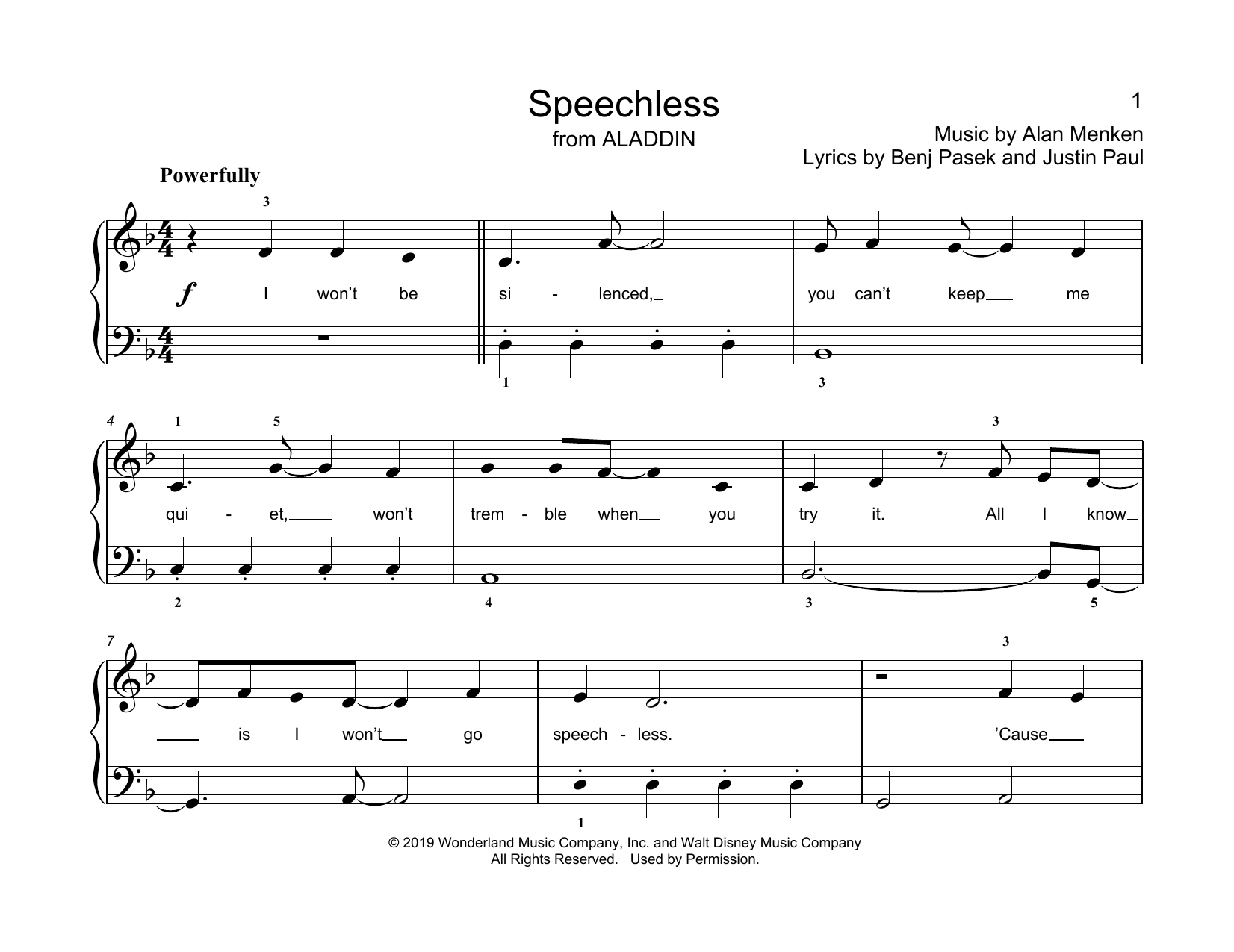 Download Alan Menken Speechless (from Aladdin) (arr. Christopher Hussey) Sheet Music and learn how to play Educational Piano PDF digital score in minutes