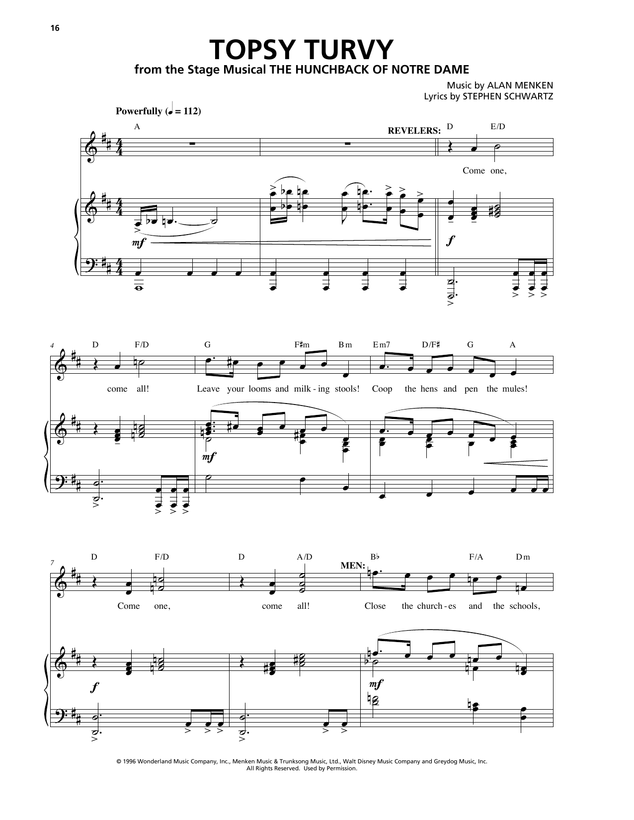 Download Alan Menken Topsy Turvy (Topsy Turvy Part 2) Sheet Music and learn how to play Piano & Vocal PDF digital score in minutes