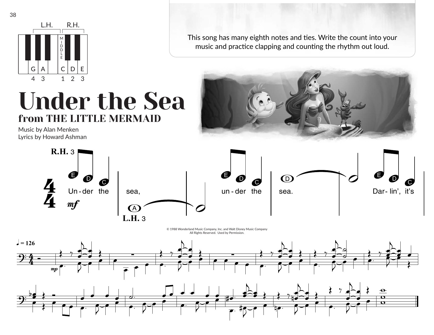 Download Alan Menken Under The Sea (from The Little Mermaid) (arr. Brittany McCorriston) Sheet Music and learn how to play Very Beginner Piano PDF digital score in minutes