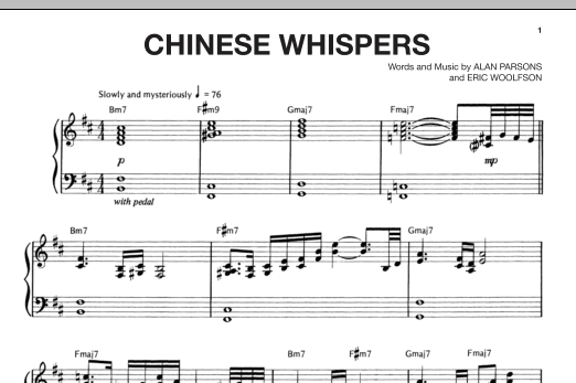 Download The Alan Parsons Project Chinese Whispers Sheet Music and learn how to play Piano, Vocal & Guitar (Right-Hand Melody) PDF digital score in minutes