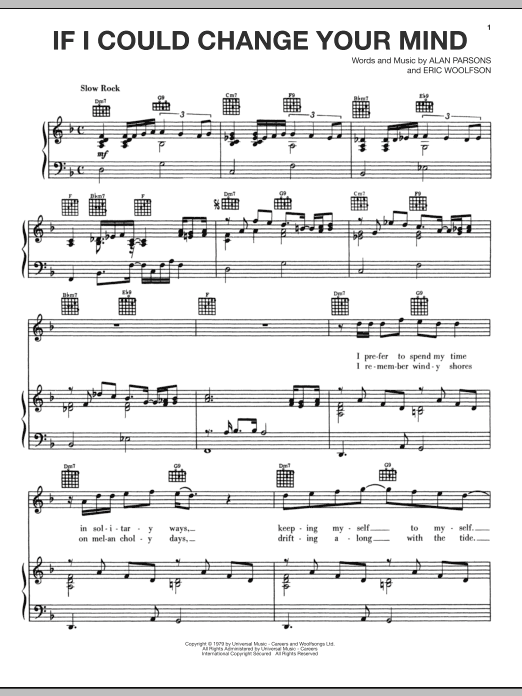 Download The Alan Parsons Project If I Could Change Your Mind Sheet Music and learn how to play Piano, Vocal & Guitar (Right-Hand Melody) PDF digital score in minutes