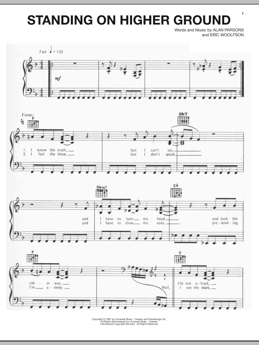 Download The Alan Parsons Project Standing On Higher Ground Sheet Music and learn how to play Piano, Vocal & Guitar (Right-Hand Melody) PDF digital score in minutes