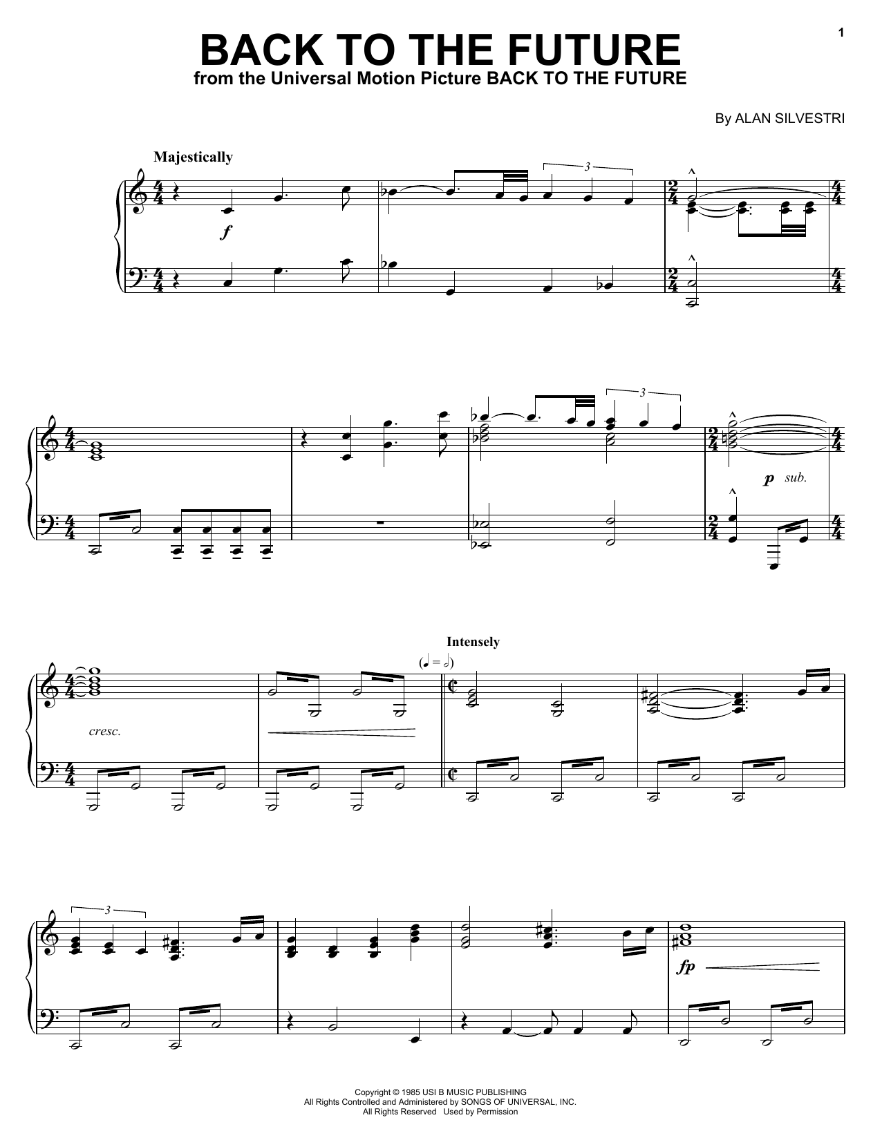 Download Alan Silvestri Back To The Future Sheet Music and learn how to play Melody Line, Lyrics & Chords PDF digital score in minutes