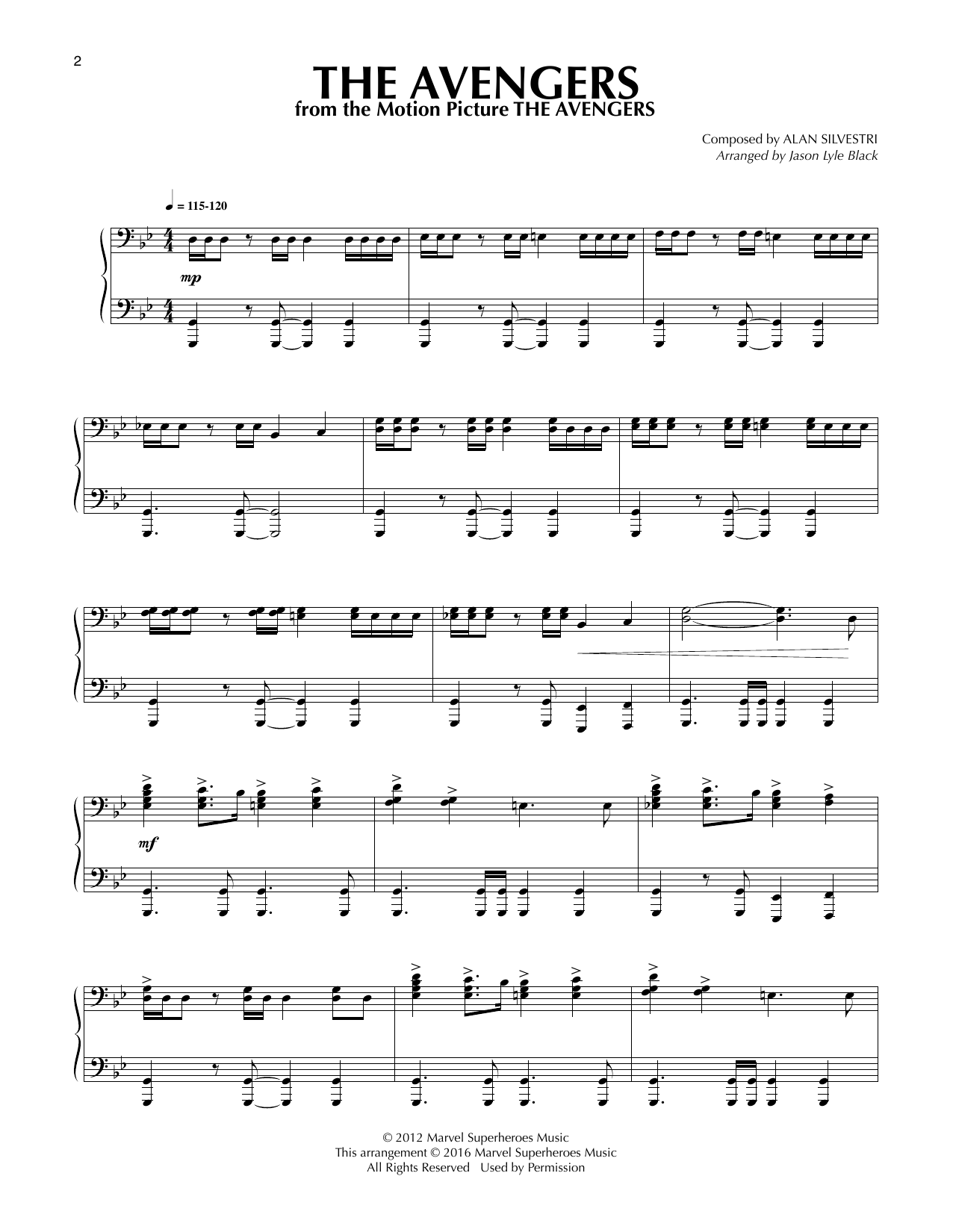 Download Jason Lyle Black The Avengers Sheet Music and learn how to play Piano PDF digital score in minutes