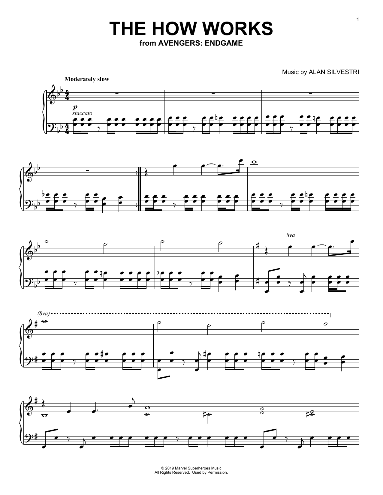 Download Alan Silvestri The How Works (from Avengers: Endgame) Sheet Music and learn how to play Piano Solo PDF digital score in minutes