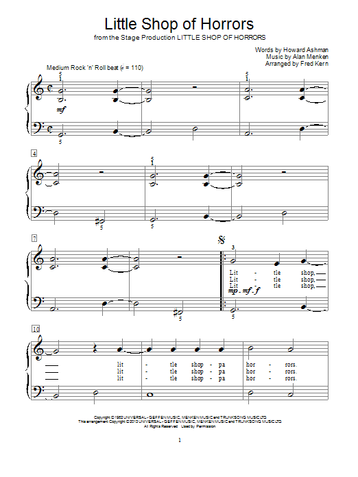 Download Fred Kern Sheet Music and learn how to play Easy Piano PDF score in minutes