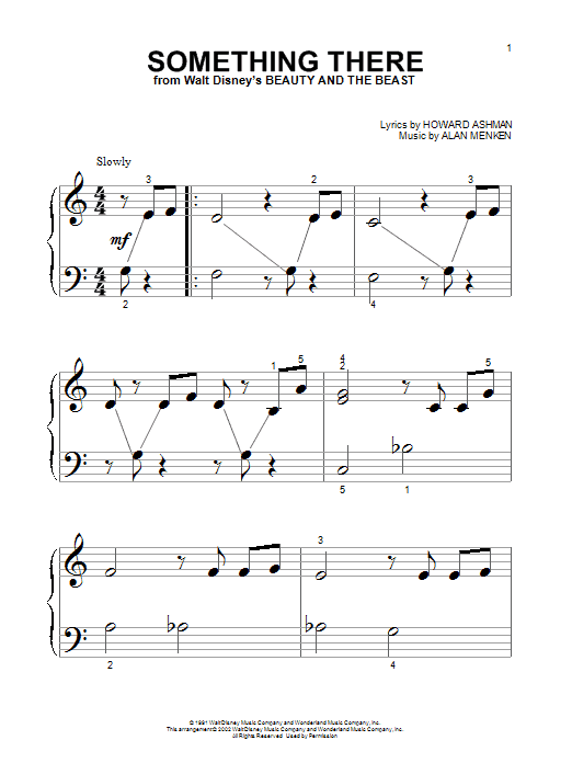Alan Menken Something There Sheet Music Notes Chords Piano Vocal Download Children 177564 Pdf