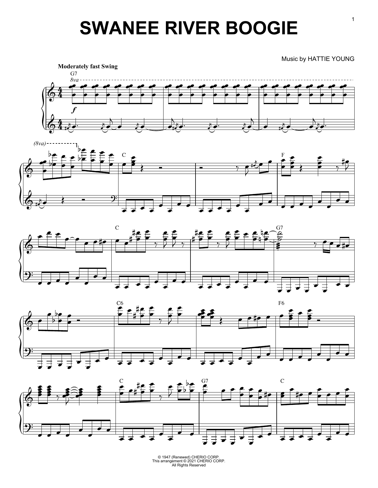Download Albert Ammons Swanee River Boogie (arr. Brent Edstrom) Sheet Music and learn how to play Piano Solo PDF digital score in minutes