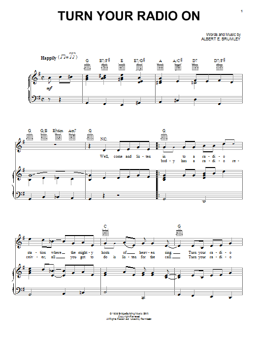 Download Albert E. Brumley Turn Your Radio On Sheet Music and learn how to play Ukulele PDF digital score in minutes