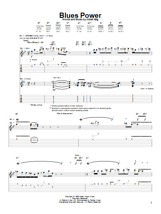 Download Albert King Blues Power Sheet Music and learn how to play Lyrics & Chords PDF digital score in minutes