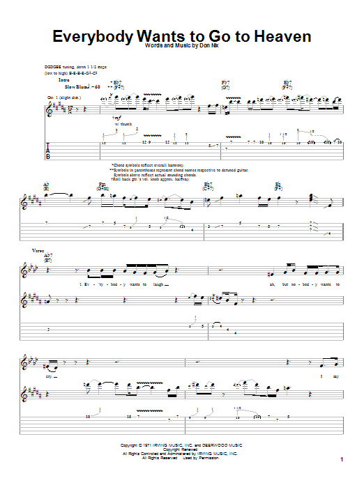 Download Albert King Everybody Wants To Go To Heaven Sheet Music and learn how to play Guitar Tab PDF digital score in minutes