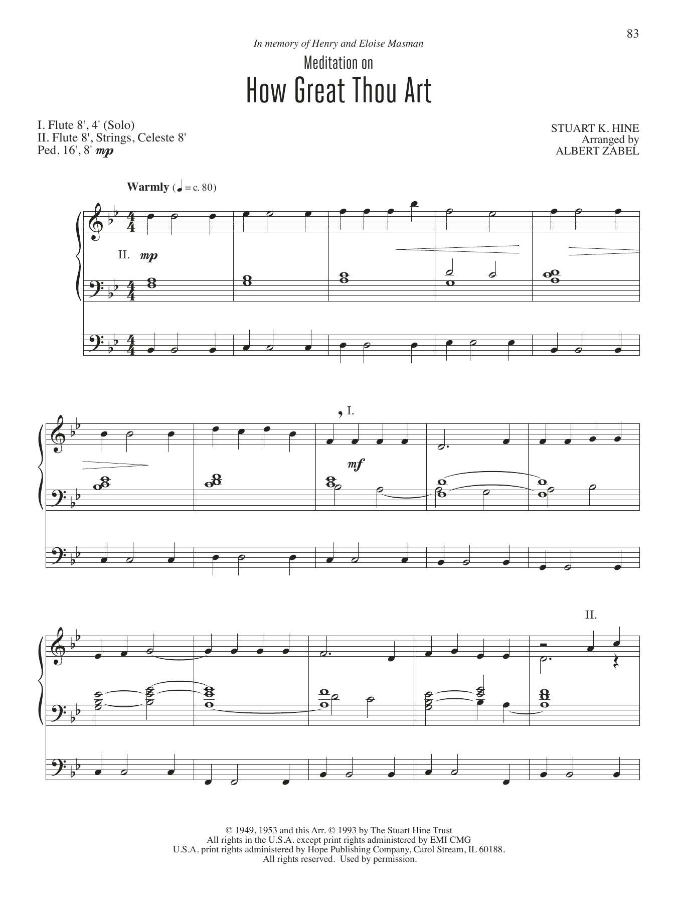 Download Albert Zabel Meditation on How Great Thou Art Sheet Music and learn how to play Organ PDF digital score in minutes