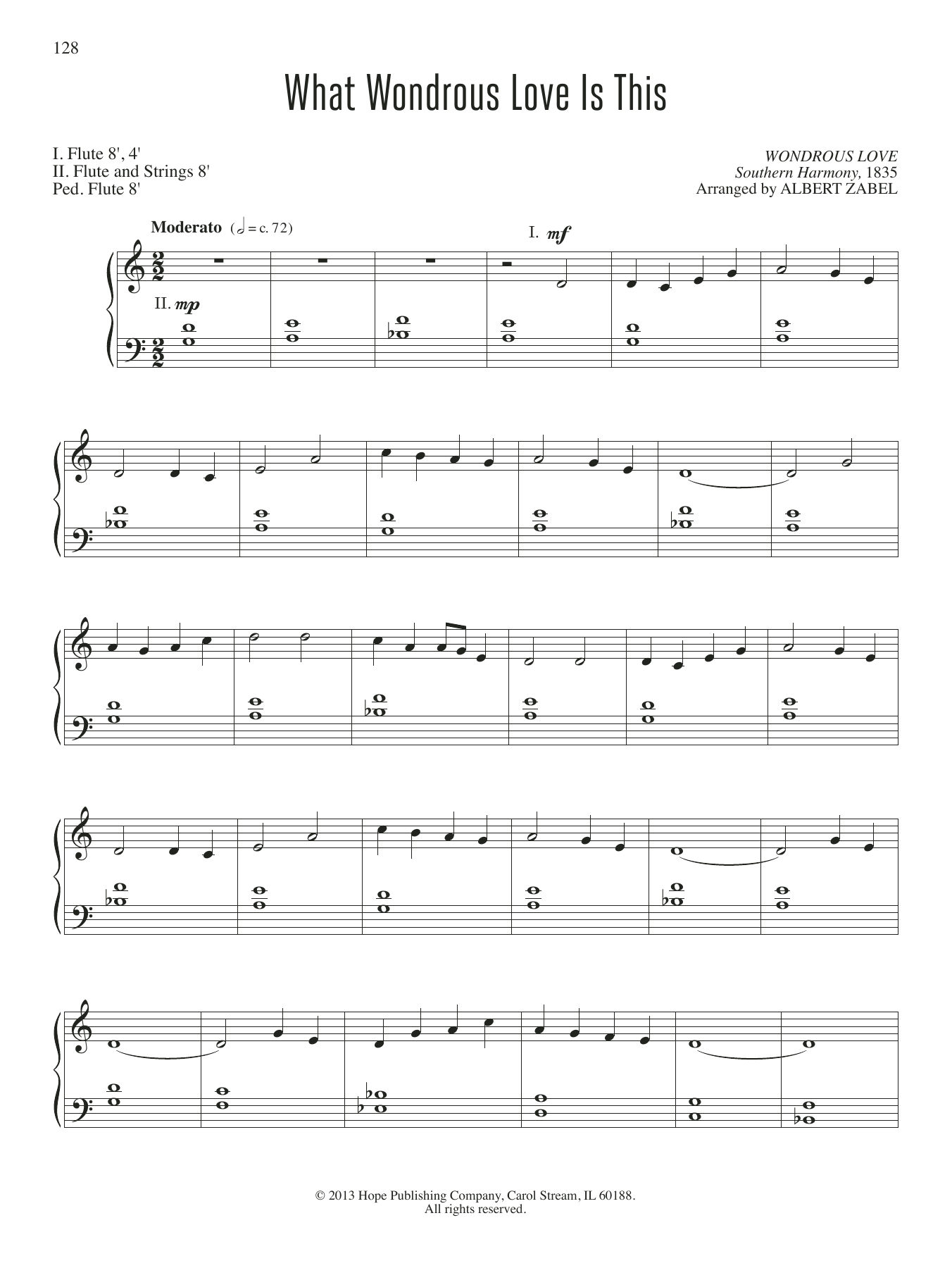 Download Albert Zabel What Wondrous Love Is This Sheet Music and learn how to play Organ PDF digital score in minutes