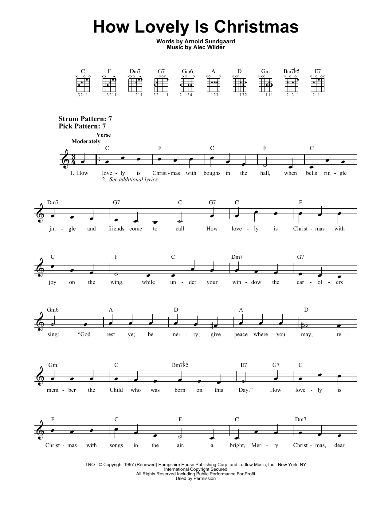 Download Alec Wilder How Lovely Is Christmas Sheet Music and learn how to play Easy Guitar PDF digital score in minutes