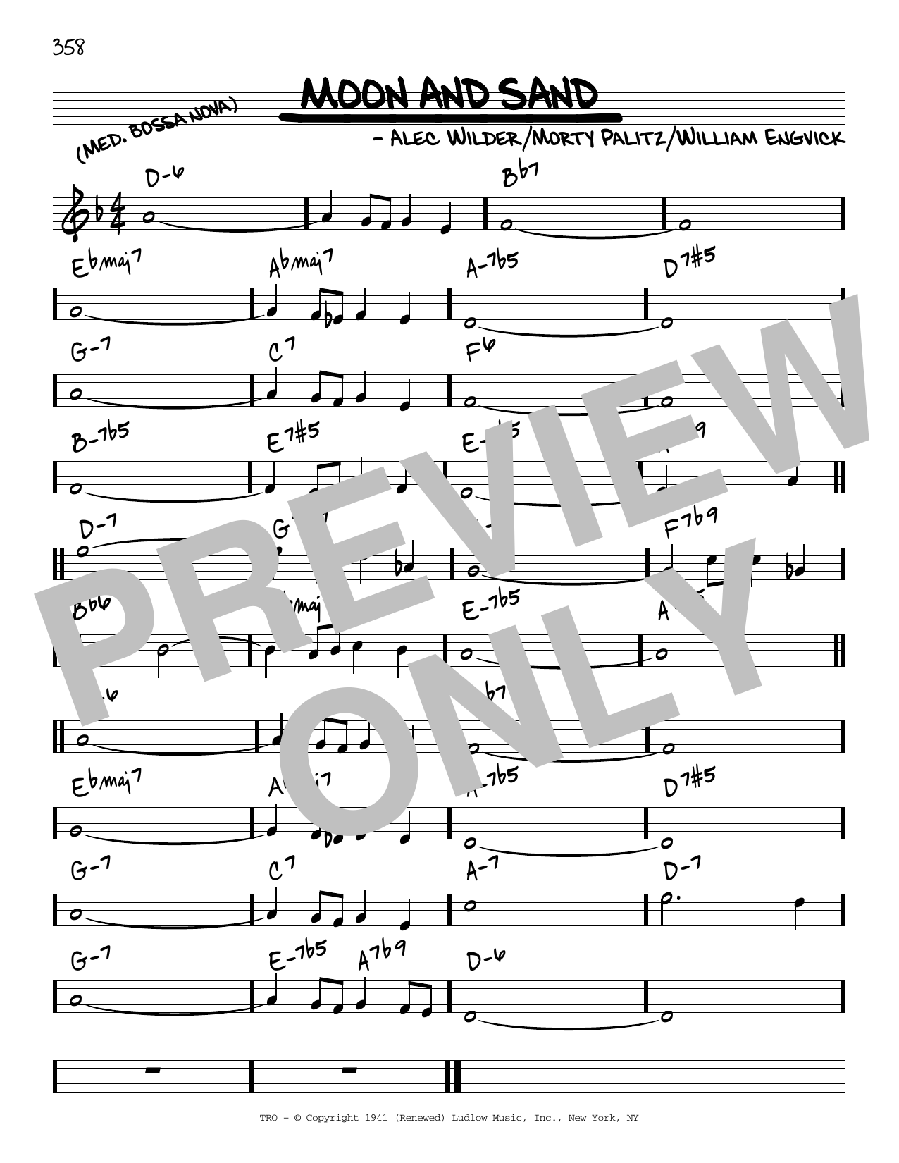 Download Alec Wilder Moon And Sand Sheet Music and learn how to play Real Book – Melody & Chords – C Instruments PDF digital score in minutes