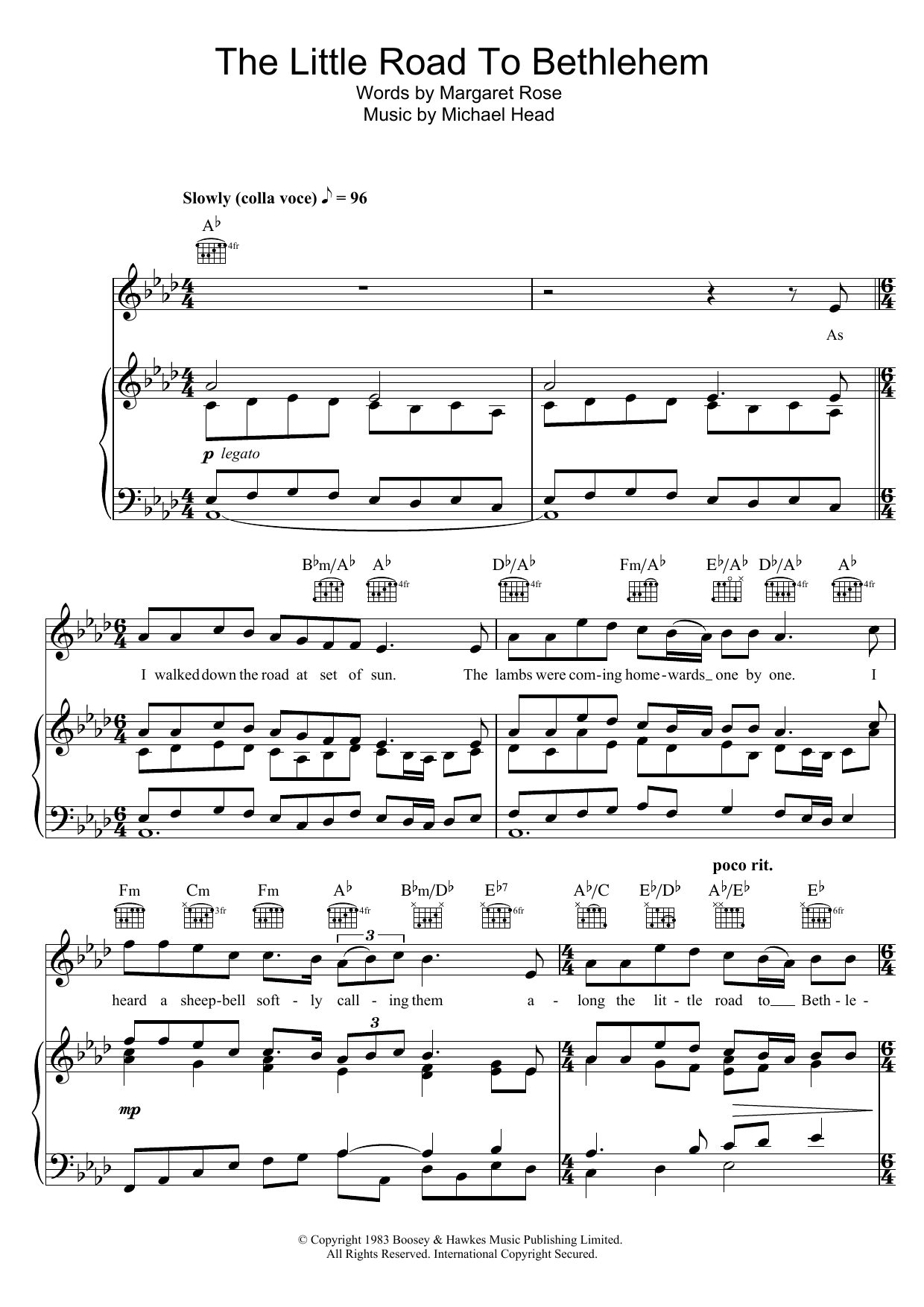 Download Aled Jones The Little Road To Bethlehem Sheet Music and learn how to play Piano, Vocal & Guitar (Right-Hand Melody) PDF digital score in minutes