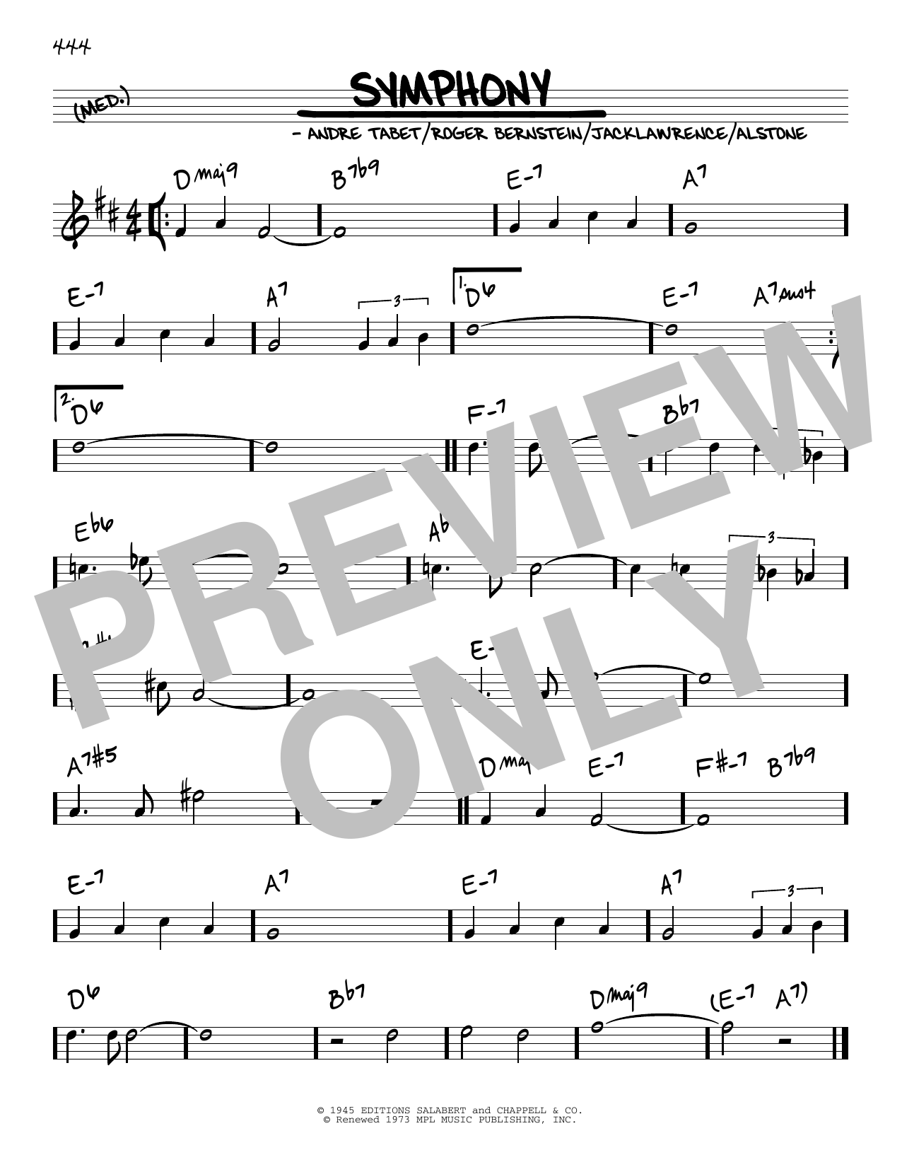 Download Alex Alstone Symphony Sheet Music and learn how to play Real Book – Melody & Chords PDF digital score in minutes