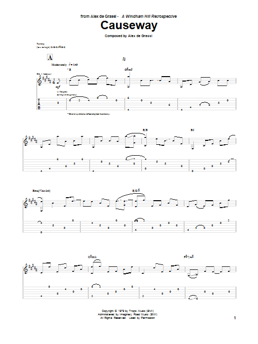 Download Alex De Grassi Causeway Sheet Music and learn how to play Guitar Tab PDF digital score in minutes