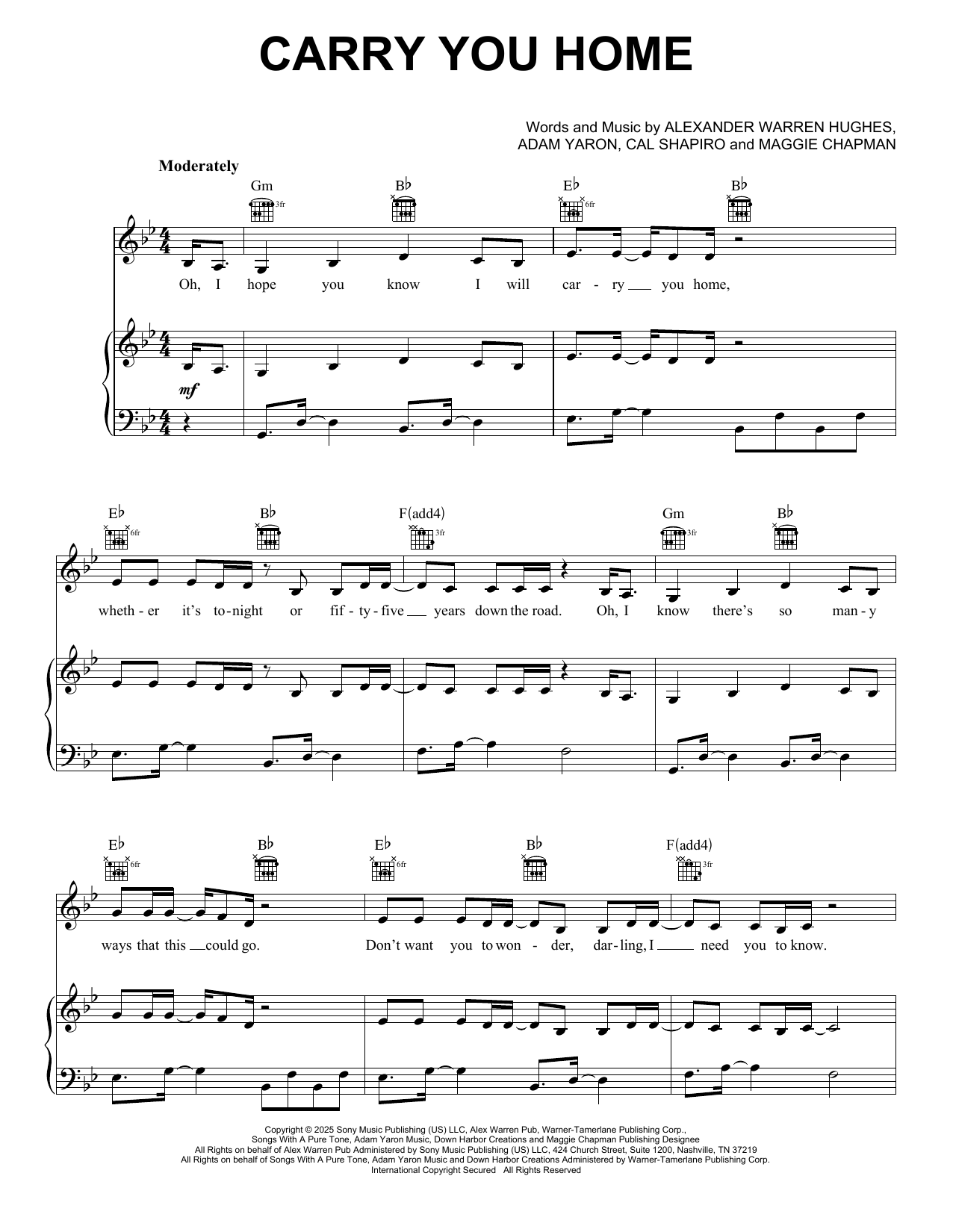 Download Alex Warren Carry You Home Sheet Music and learn how to play Super Easy Piano PDF digital score in minutes