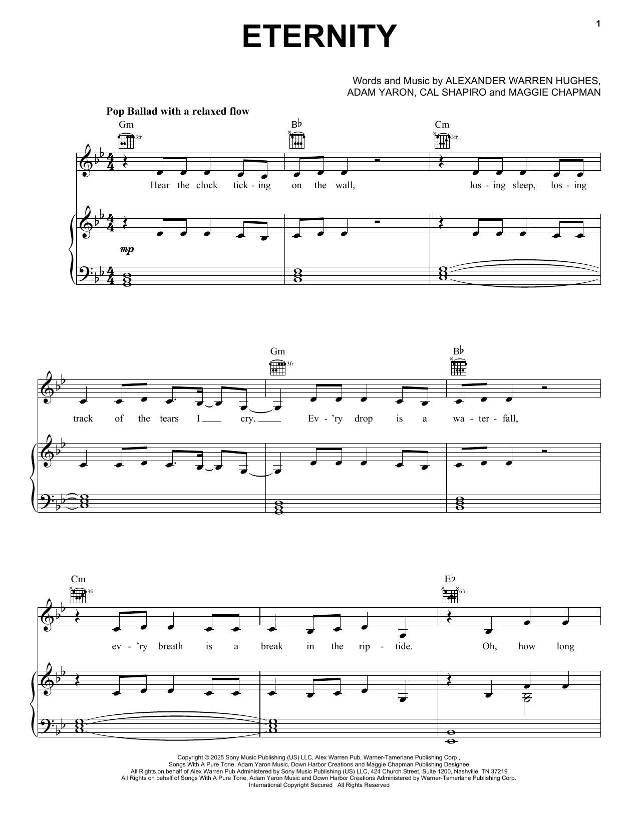Download Alex Warren Eternity Sheet Music and learn how to play Super Easy Piano PDF digital score in minutes