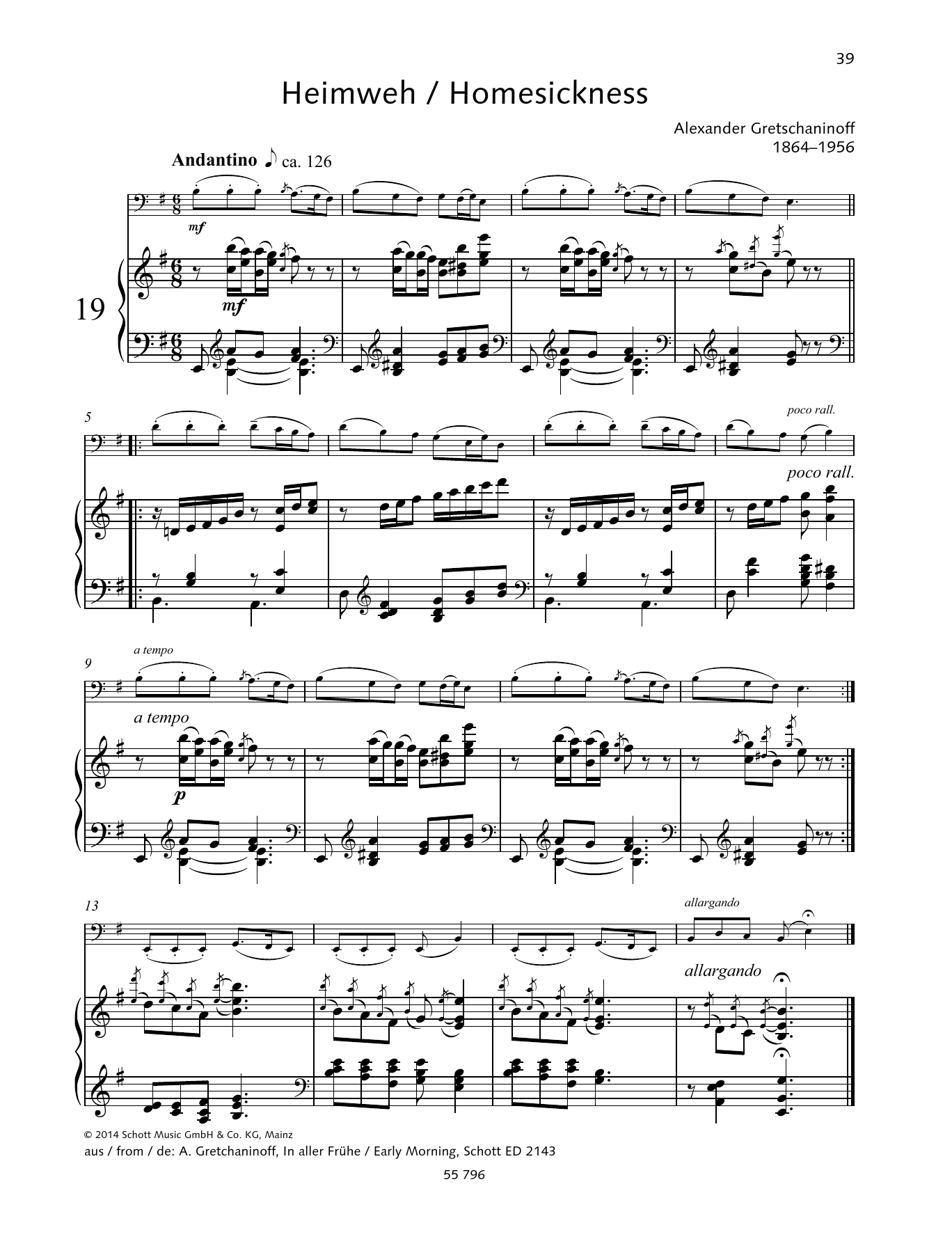 Download Alexander Gretchaninoff Homesickness Sheet Music and learn how to play String Solo PDF digital score in minutes