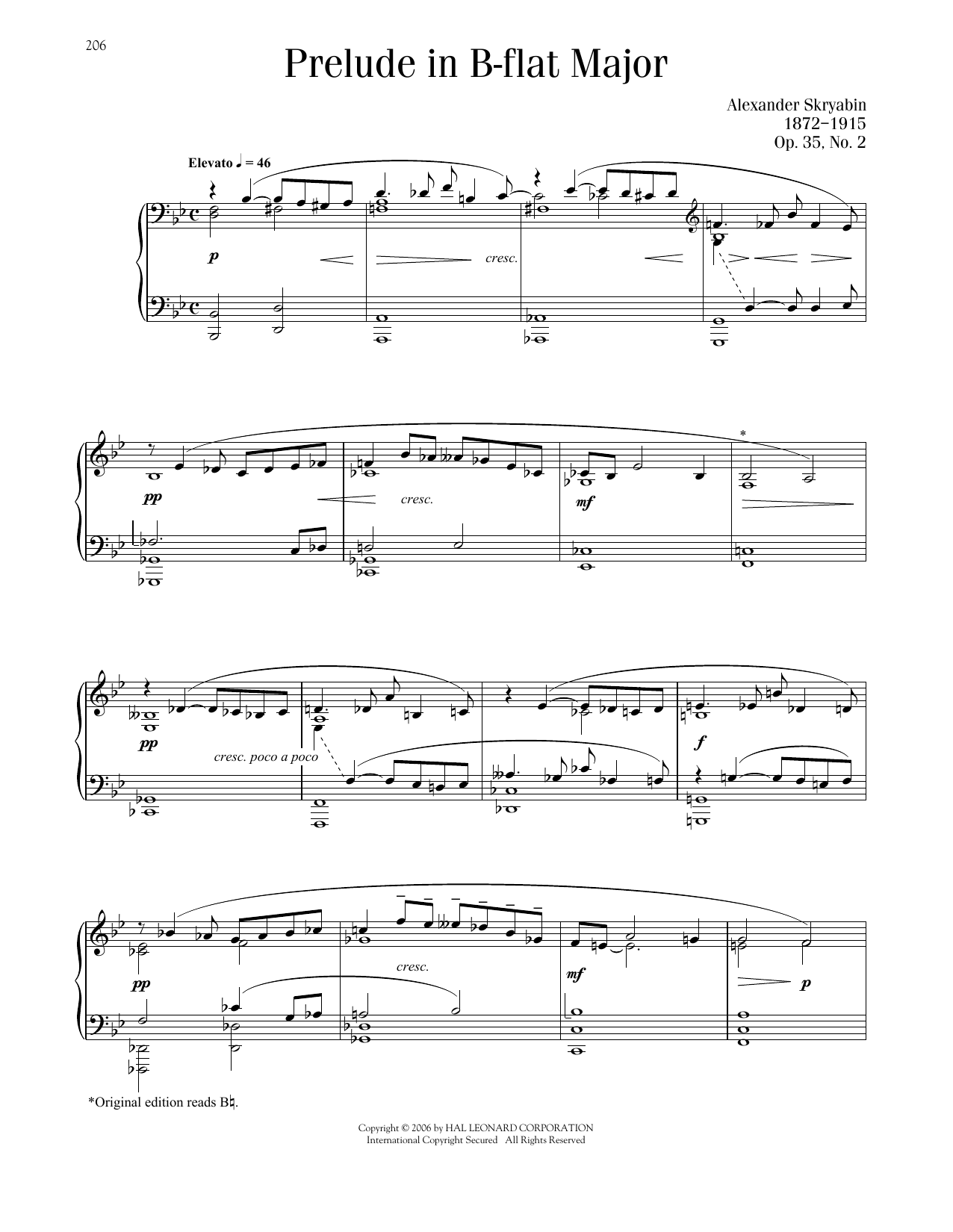 Download Alexander Scriabin Prelude, Op. 35, No. 2 Sheet Music and learn how to play Piano Solo PDF digital score in minutes