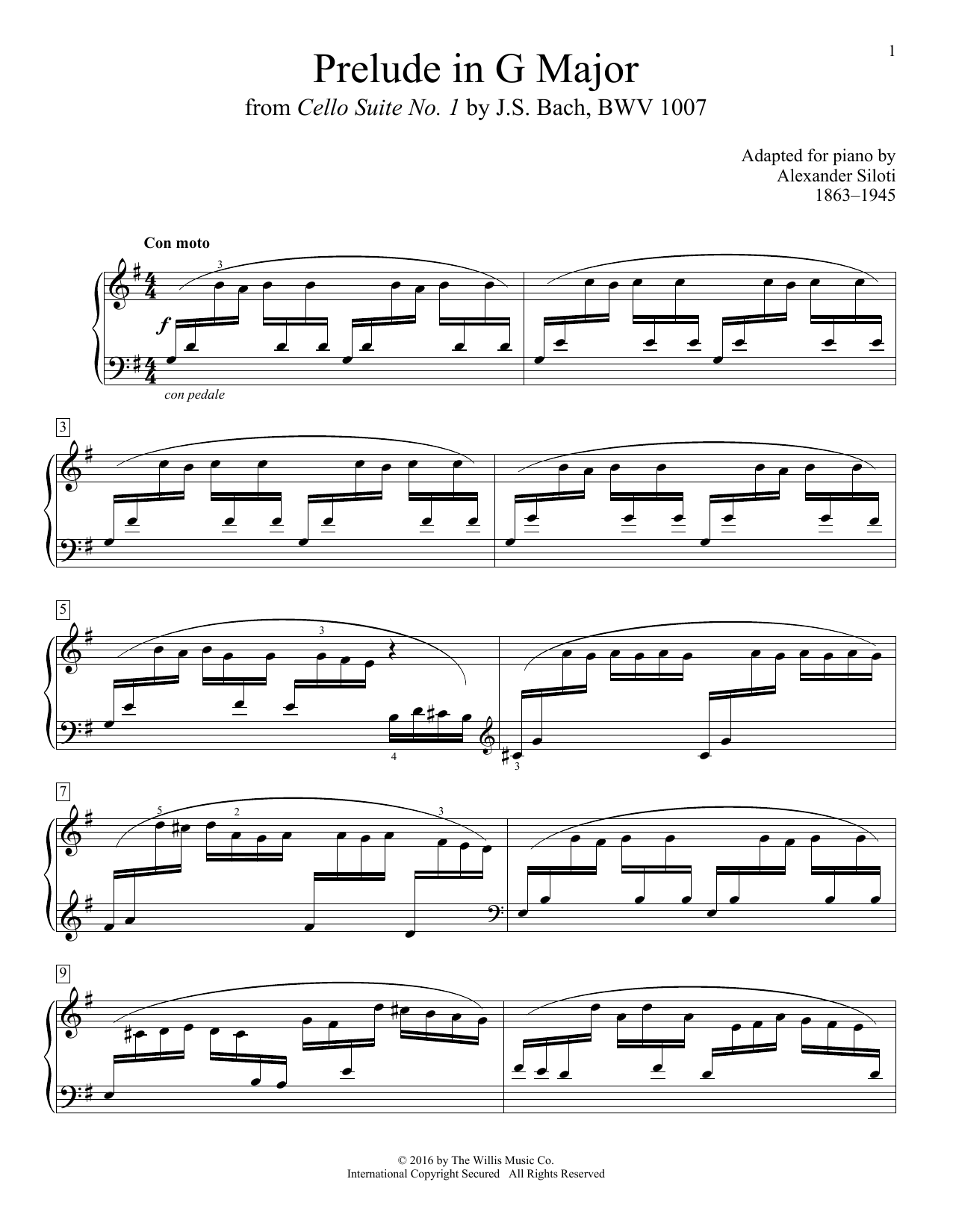 Download Alexander Siloti Prelude In G Major Sheet Music and learn how to play Educational Piano PDF digital score in minutes