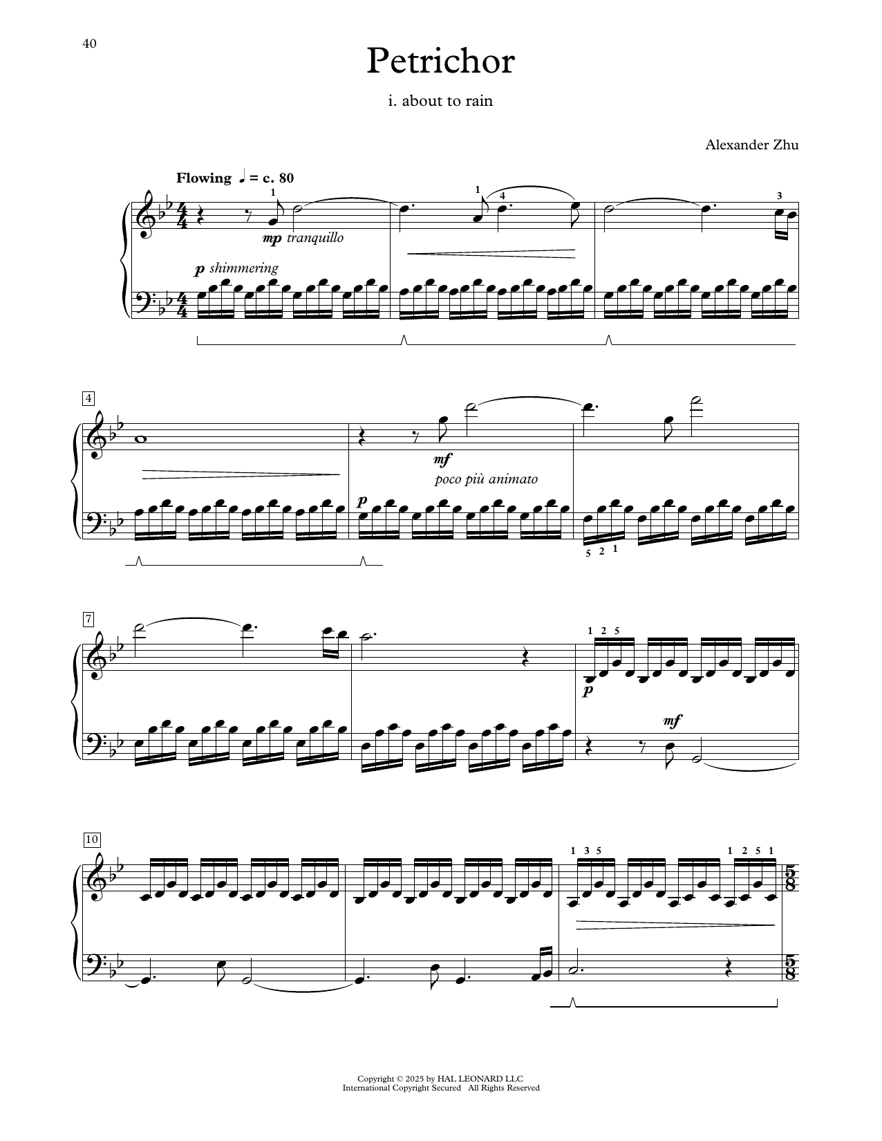 Download Alexander Zhu Petrichor Sheet Music and learn how to play Educational Piano PDF digital score in minutes