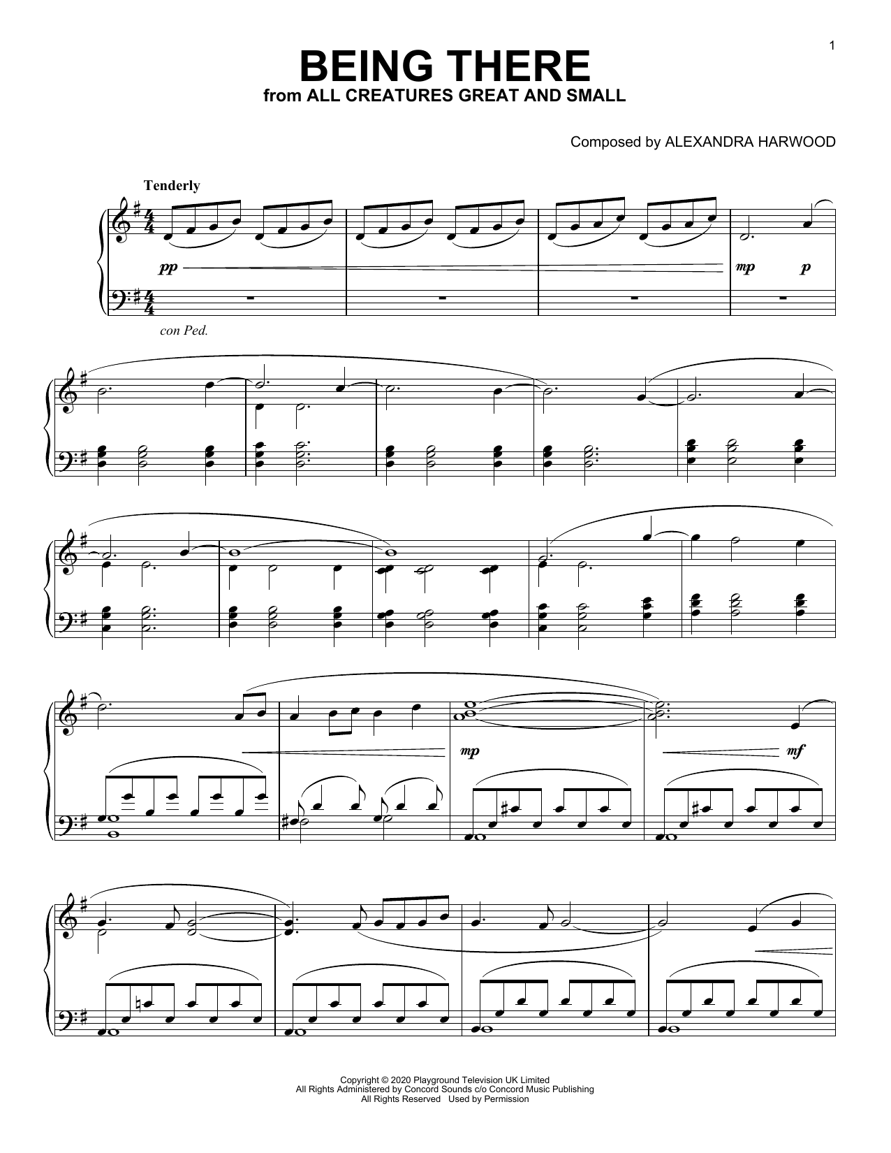 Download Alexandra Harwood Being There (from All Creatures Great And Small) Sheet Music and learn how to play Piano Solo PDF digital score in minutes