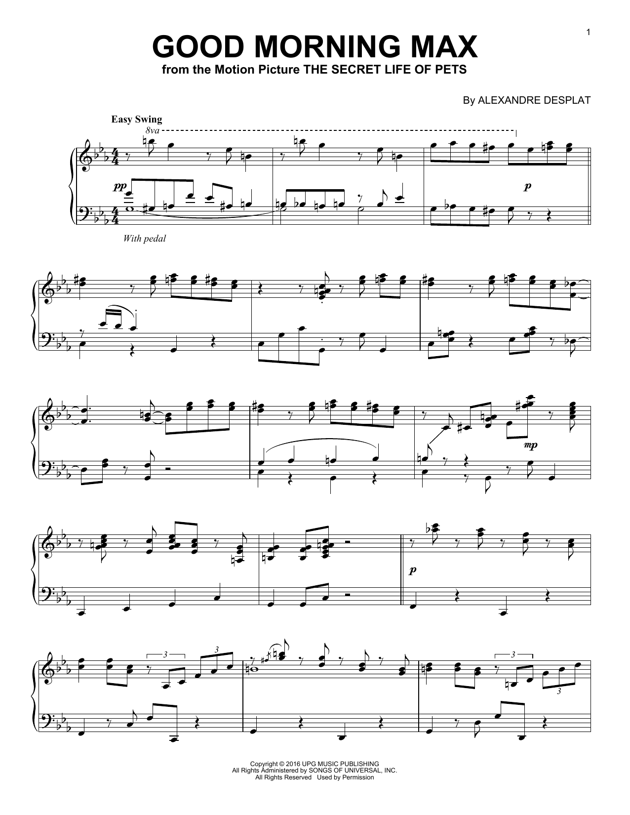 Download Alexandre Desplat Good Morning Max Sheet Music and learn how to play Piano PDF digital score in minutes