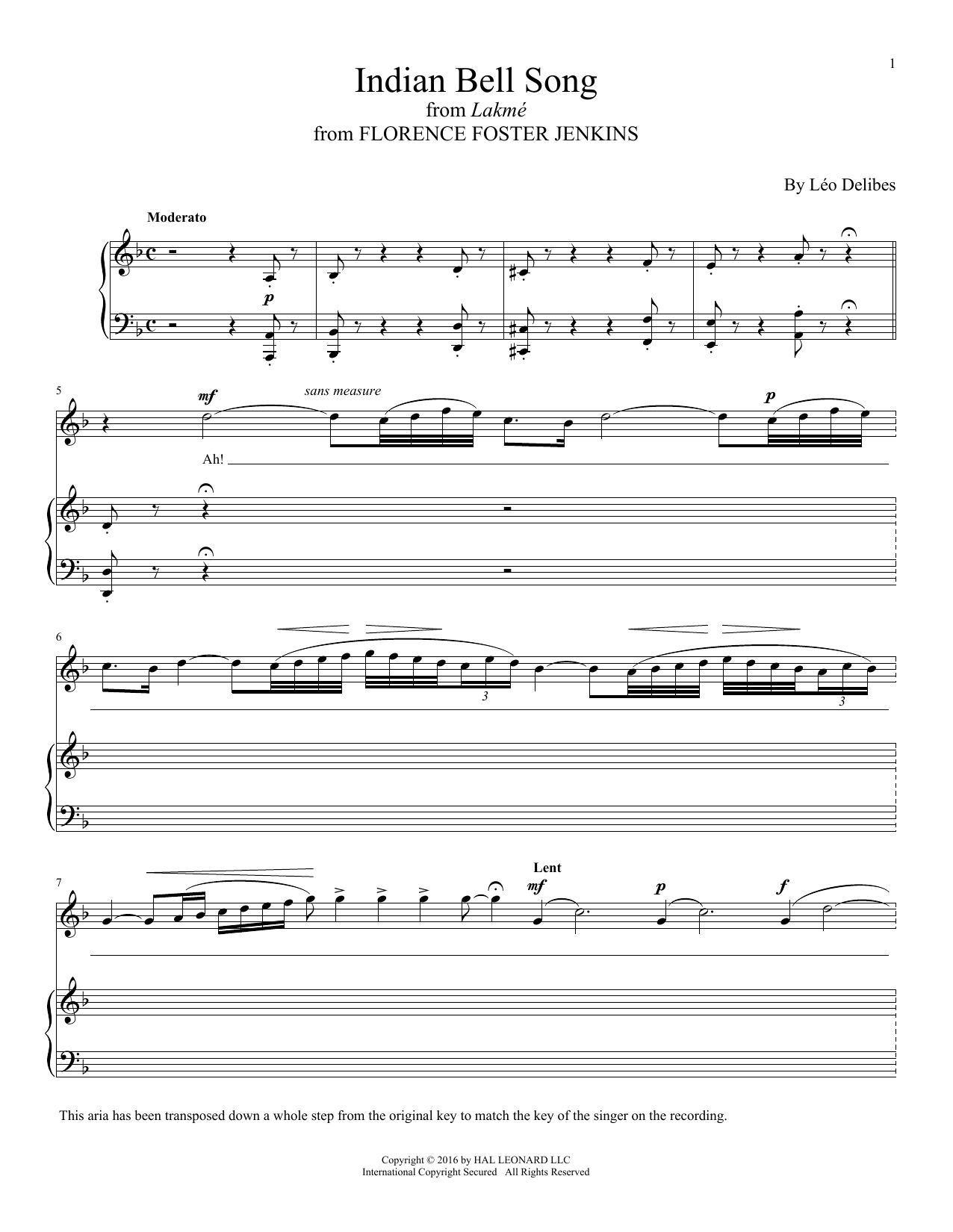 Download Alexandre Desplat Indian Bell Song Sheet Music and learn how to play Piano & Vocal PDF digital score in minutes