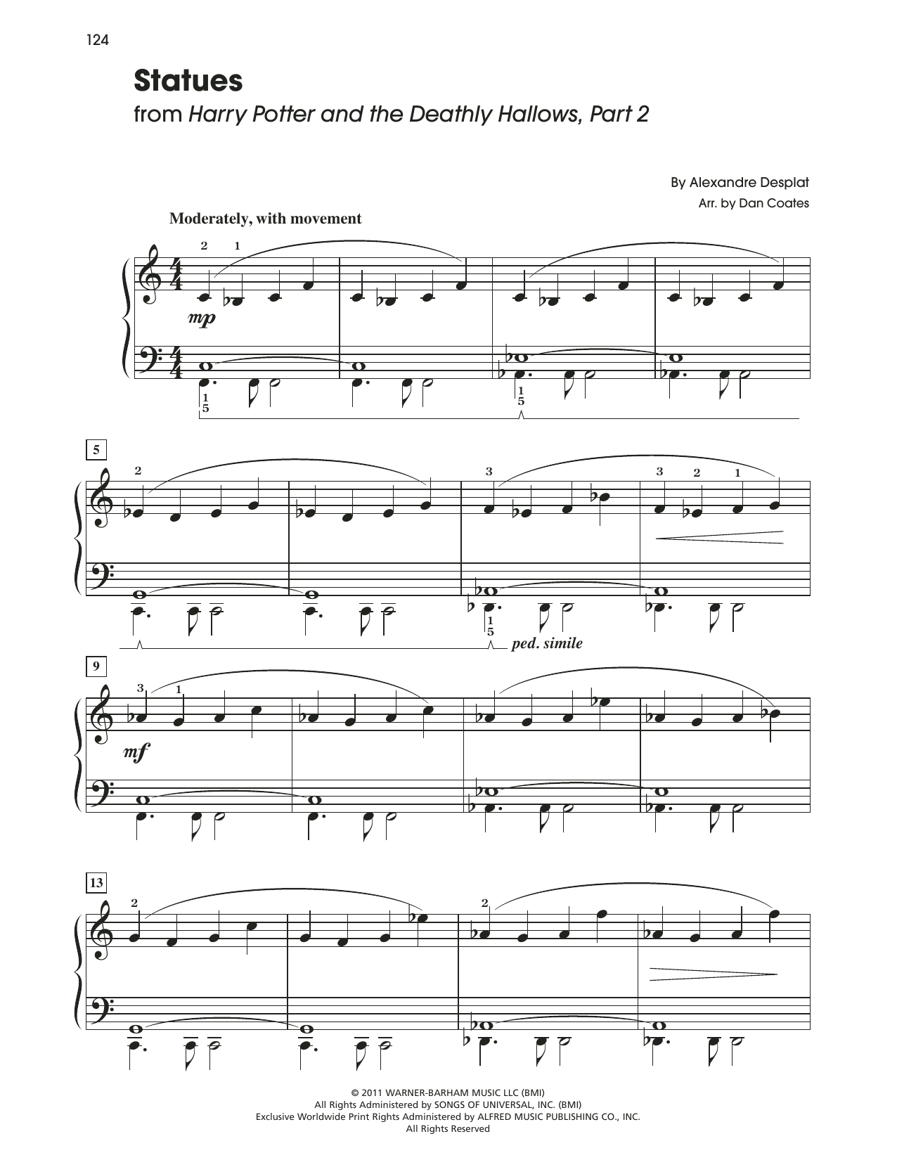 Download Alexandre Desplat Statues (from Harry Potter) Sheet Music and learn how to play Easy Piano PDF digital score in minutes