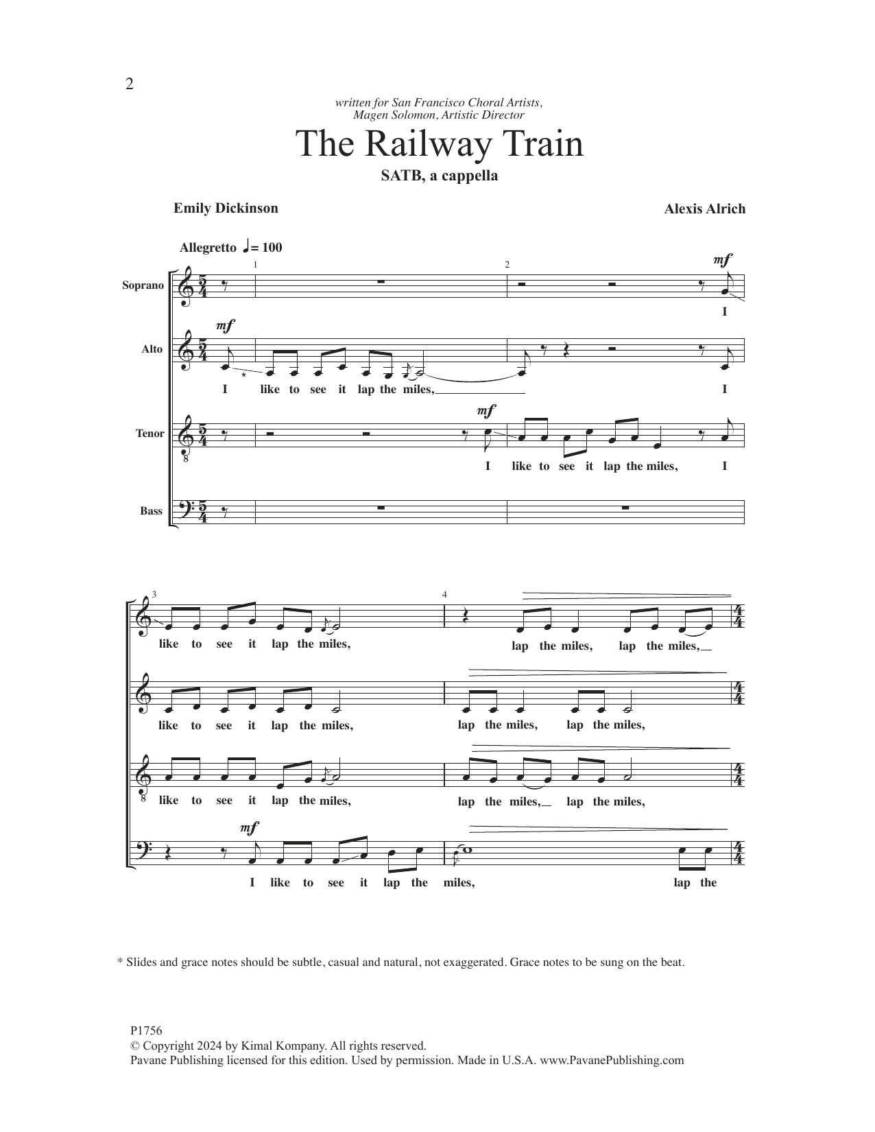 Download Alexis Alrich The Railway Train (arr. Loren Wiebe) Sheet Music and learn how to play SATB Choir PDF digital score in minutes
