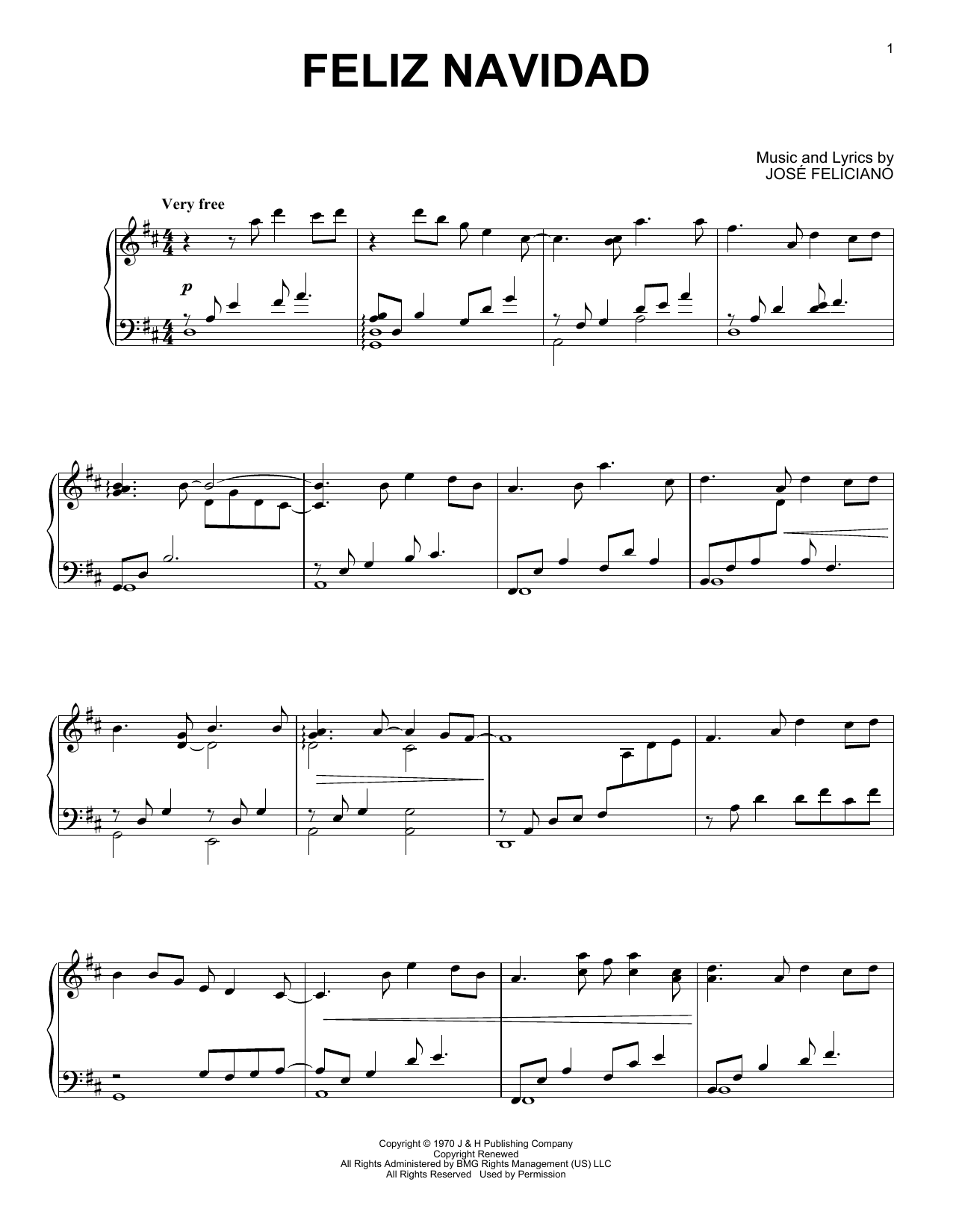Download Alexis Ffrench Feliz Navidad Sheet Music and learn how to play Piano Solo PDF digital score in minutes