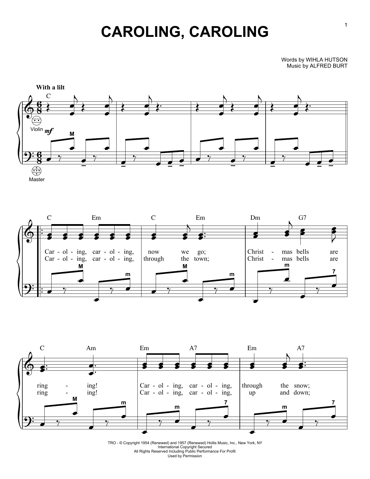Download Alfred Burt Caroling, Caroling Sheet Music and learn how to play Viola PDF digital score in minutes