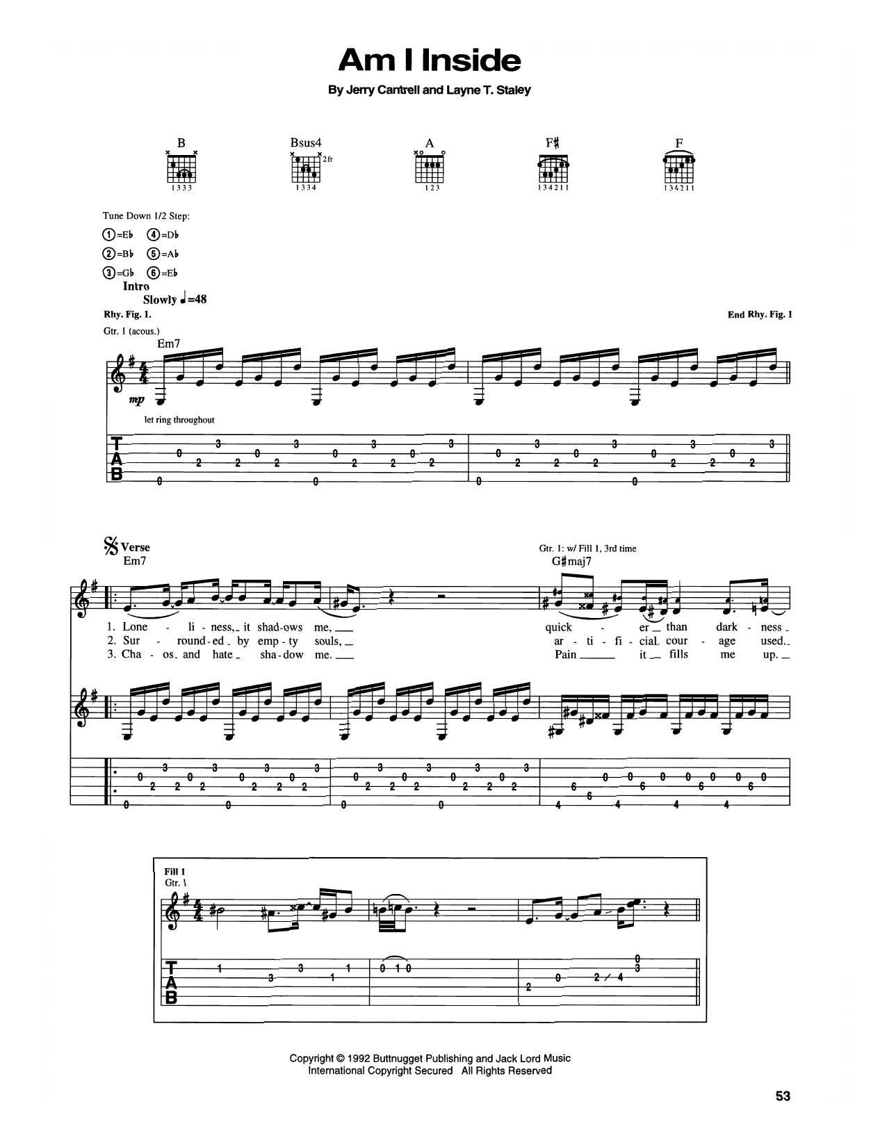Download Alice In Chains Am I Inside Sheet Music and learn how to play Guitar Tab PDF digital score in minutes