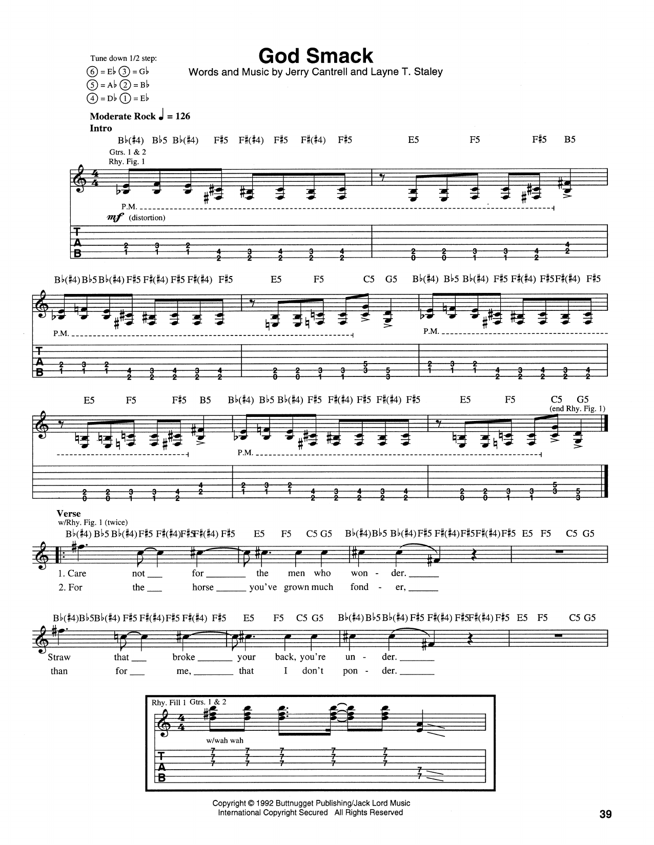 Download Alice In Chains God Smack Sheet Music and learn how to play Guitar Tab PDF digital score in minutes