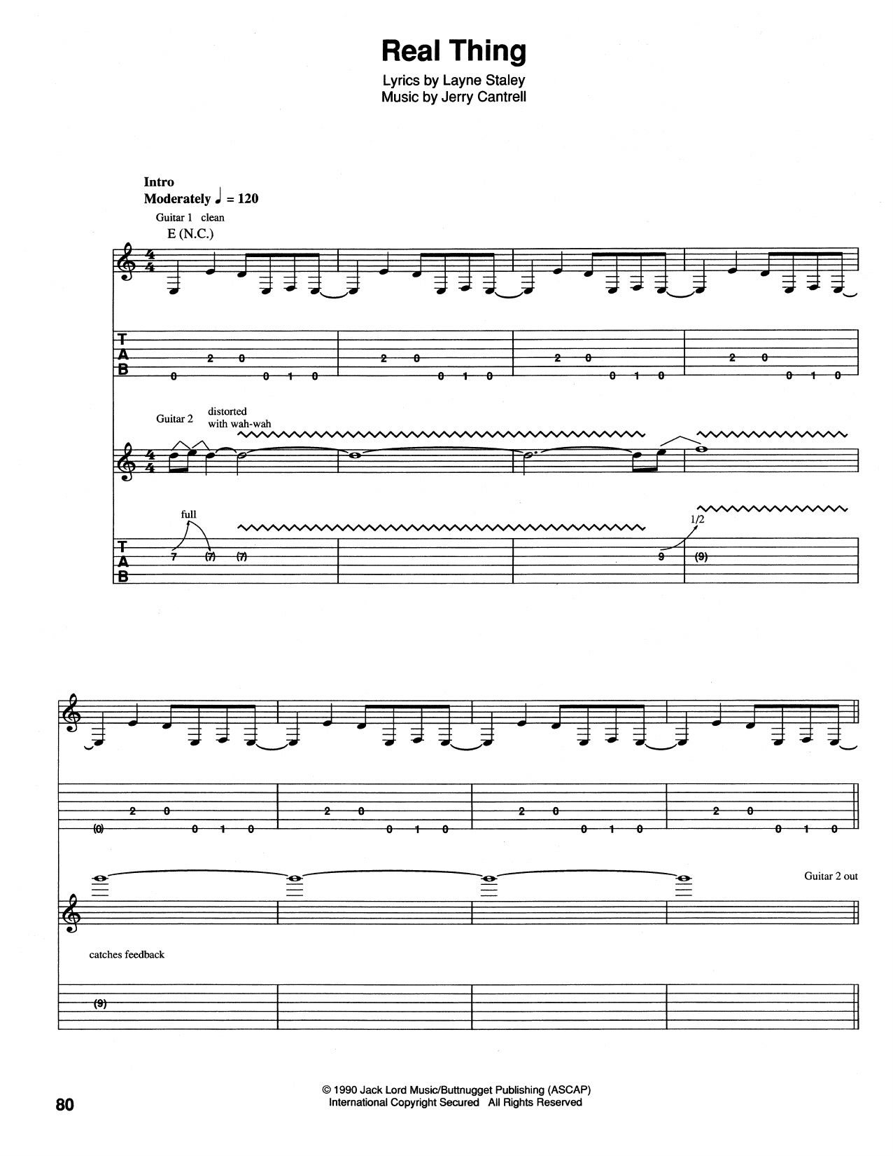 Download Alice In Chains Real Thing Sheet Music and learn how to play Guitar Tab PDF digital score in minutes