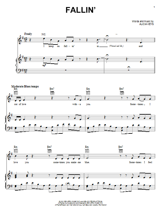 Download Alicia Keys Sheet Music and learn how to play Keyboard Transcription PDF score in minutes