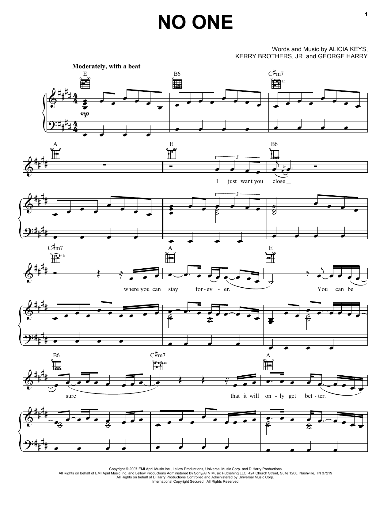 Download Alicia Keys No One Sheet Music and learn how to play Flute PDF digital score in minutes