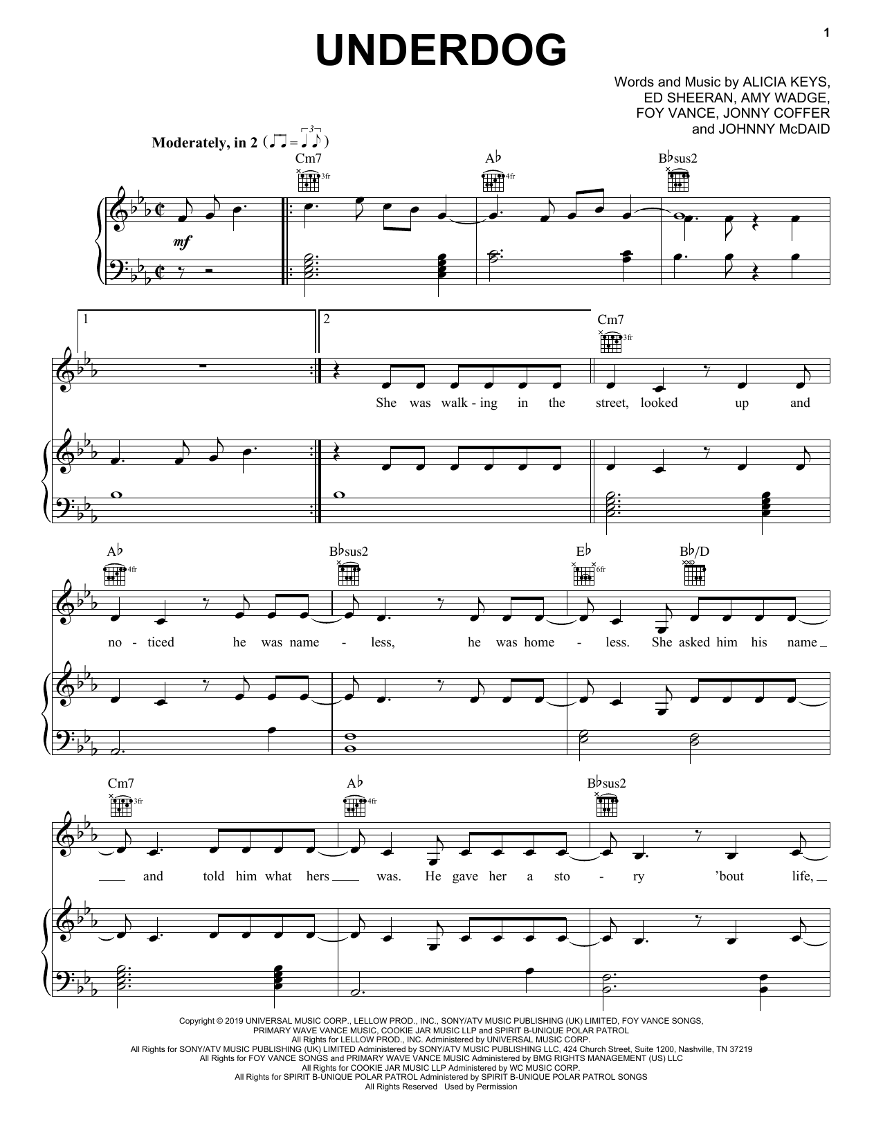 Download Alicia Keys Underdog Sheet Music and learn how to play Ukulele PDF digital score in minutes