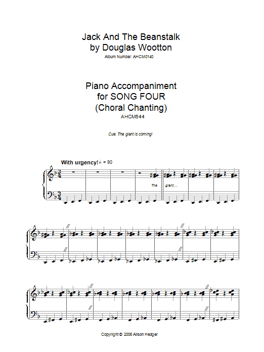 Download Alison Hedger Song 4 (from Jack And The Beanstalk) Sheet Music and learn how to play Piano PDF digital score in minutes
