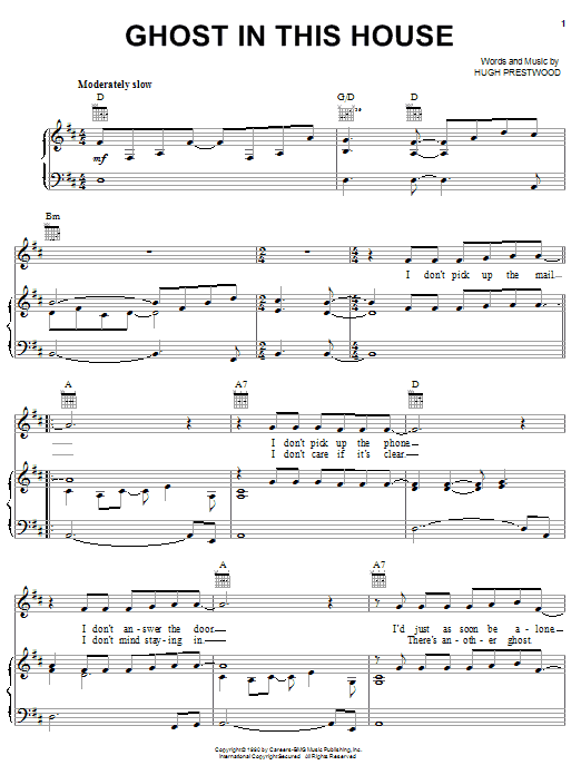 Download Alison Krauss Ghost In This House Sheet Music and learn how to play Piano, Vocal & Guitar (Right-Hand Melody) PDF digital score in minutes