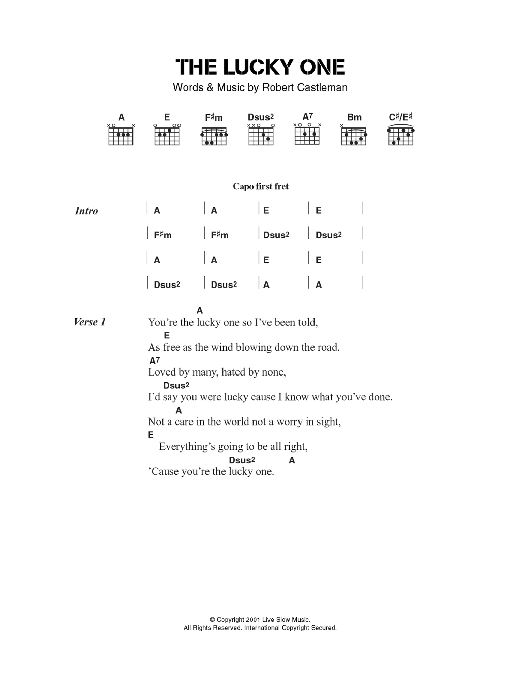 Download Alison Krauss The Lucky One Sheet Music and learn how to play Lyrics & Chords PDF digital score in minutes